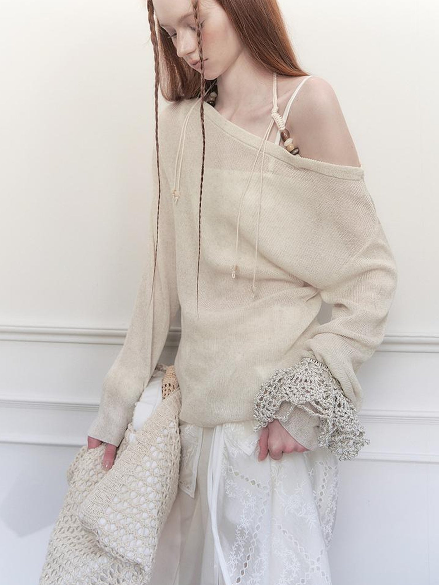 AnnoMundi Adjustable Knit Shoulder Baring Summer Cover Up