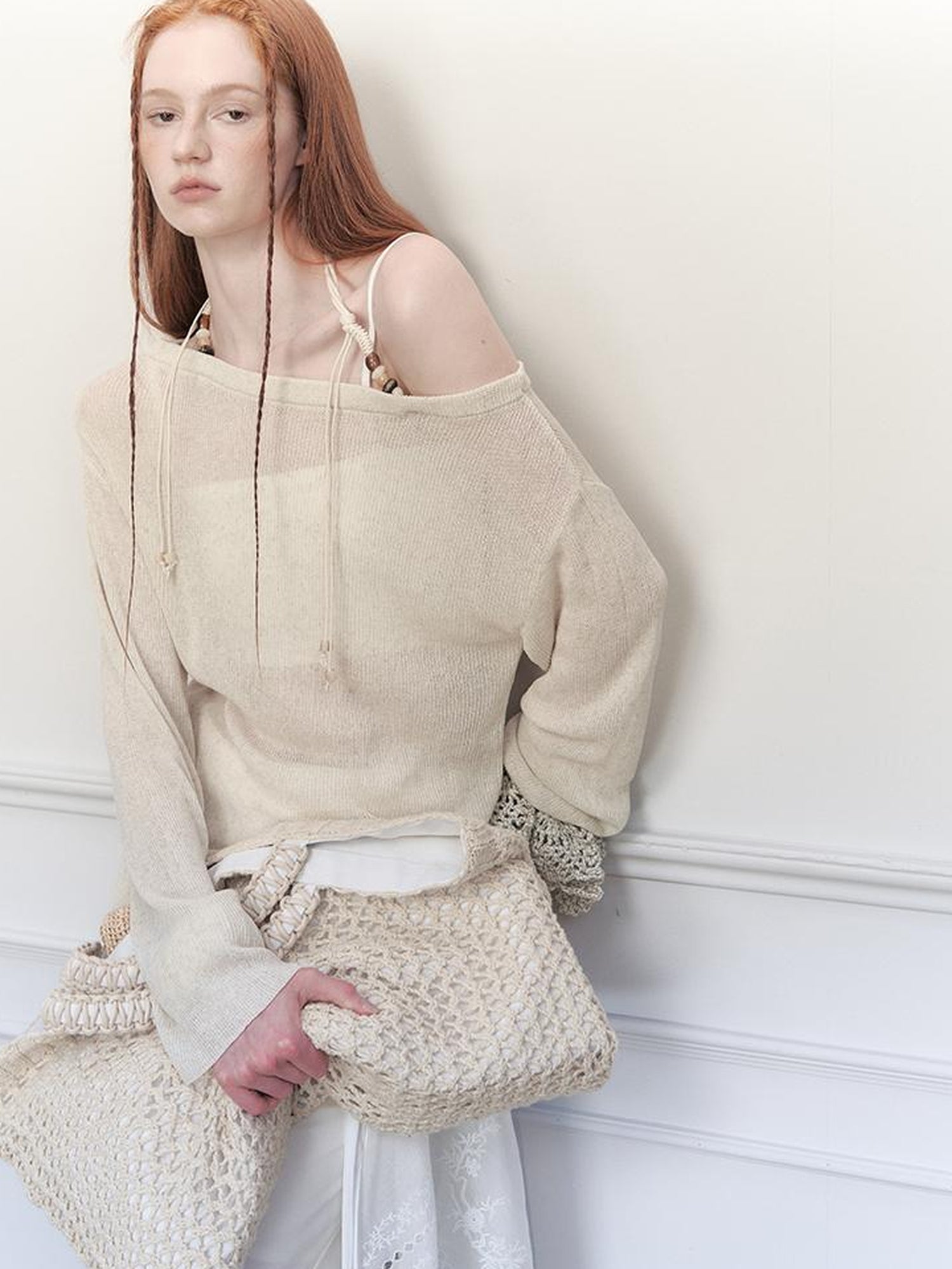 AnnoMundi Adjustable Knit Shoulder Baring Summer Cover Up