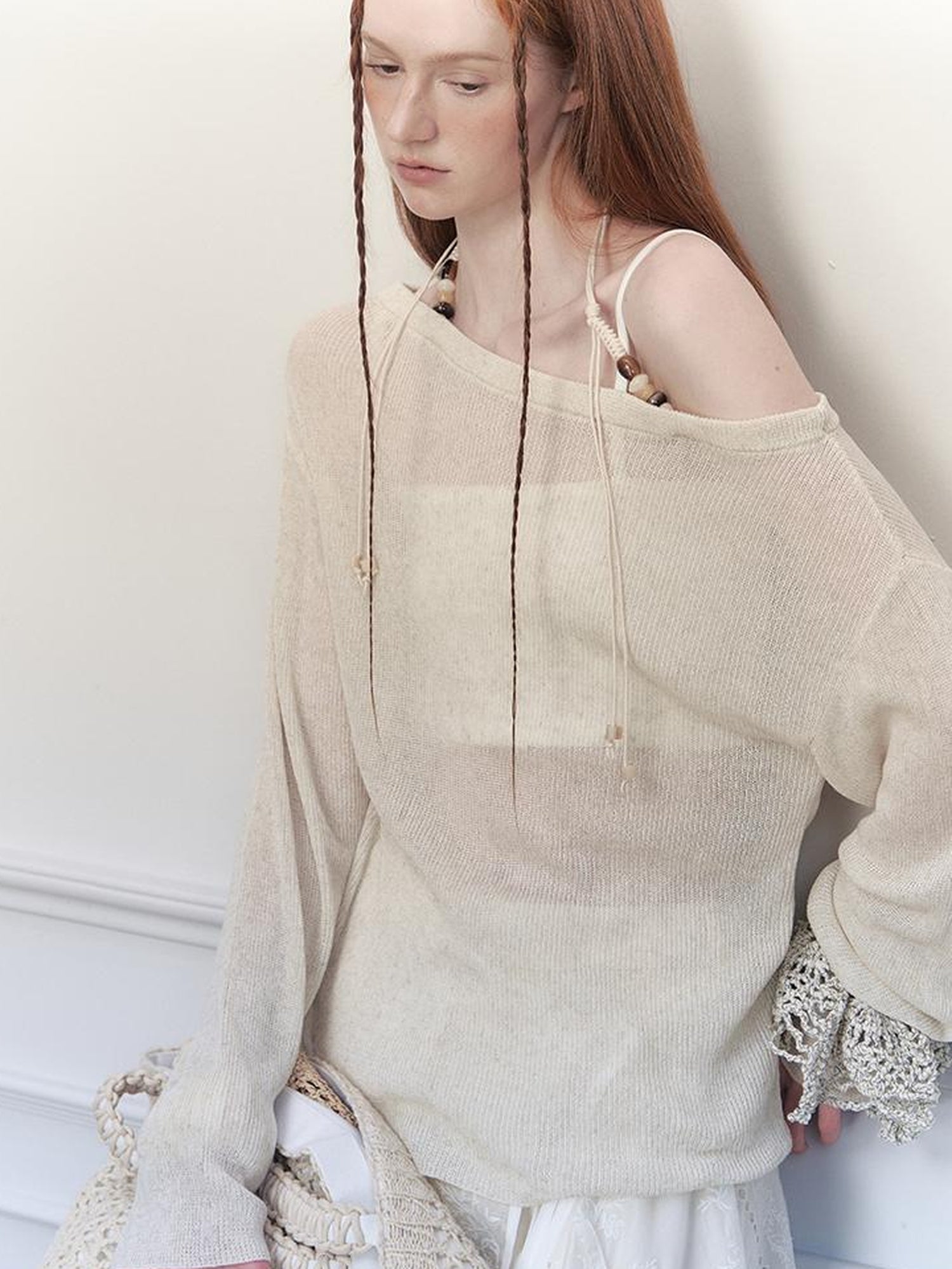 AnnoMundi Adjustable Knit Shoulder Baring Summer Cover Up