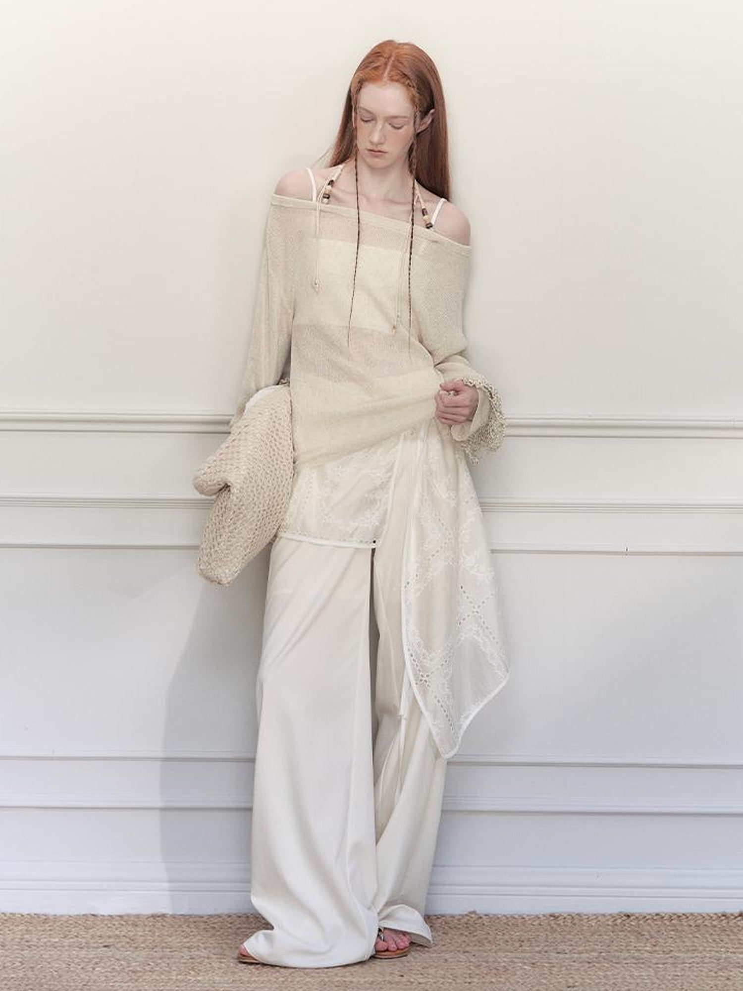 AnnoMundi Adjustable Knit Shoulder Baring Summer Cover Up