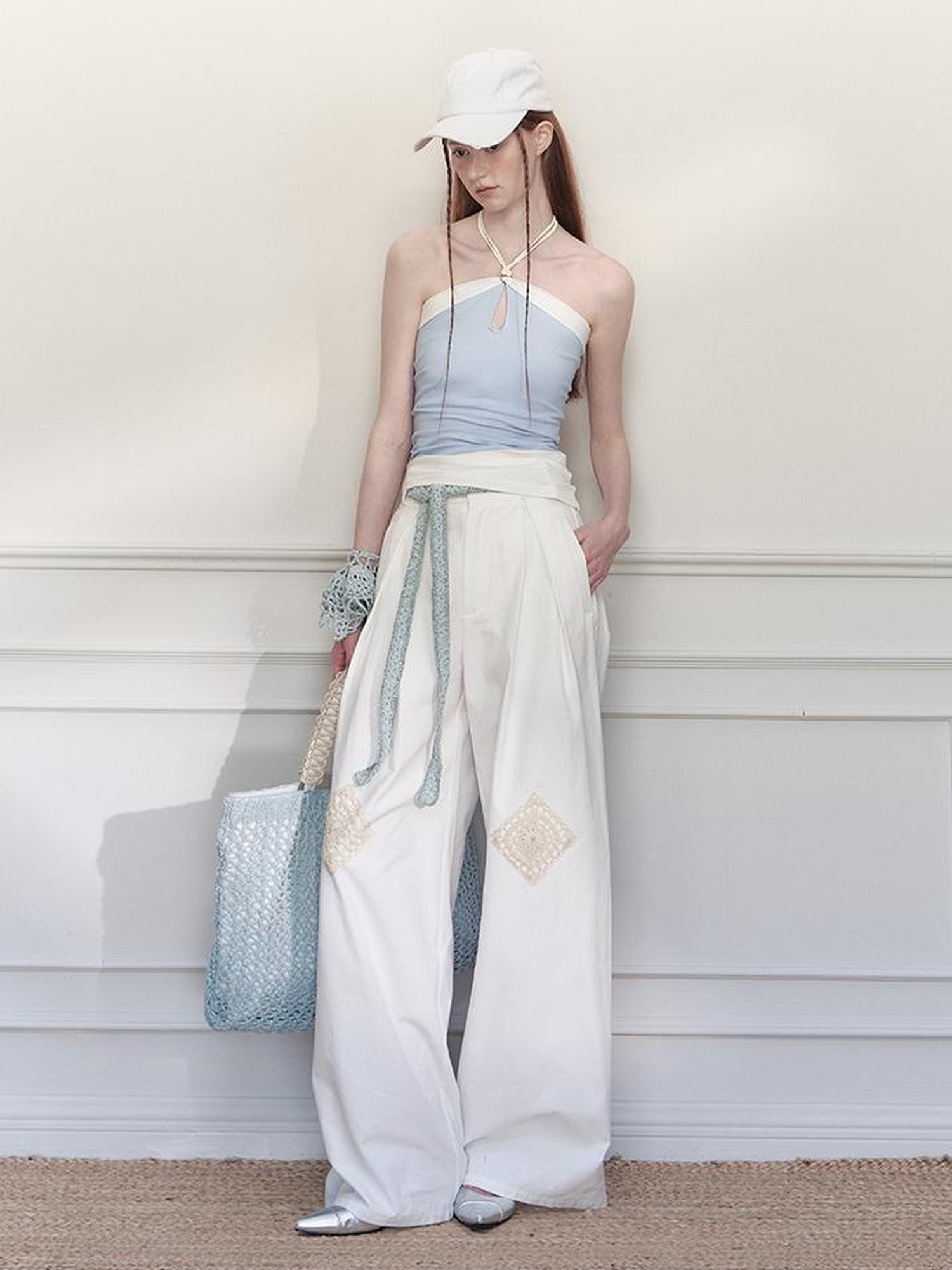 AnnoMundi Asymmetrical Knit Halter Tank Top