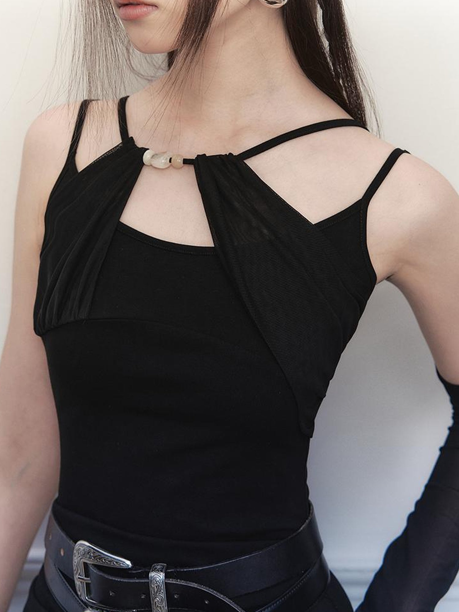 AnnoMundi Asymmetrical Slit Chiffon Maxi Dress