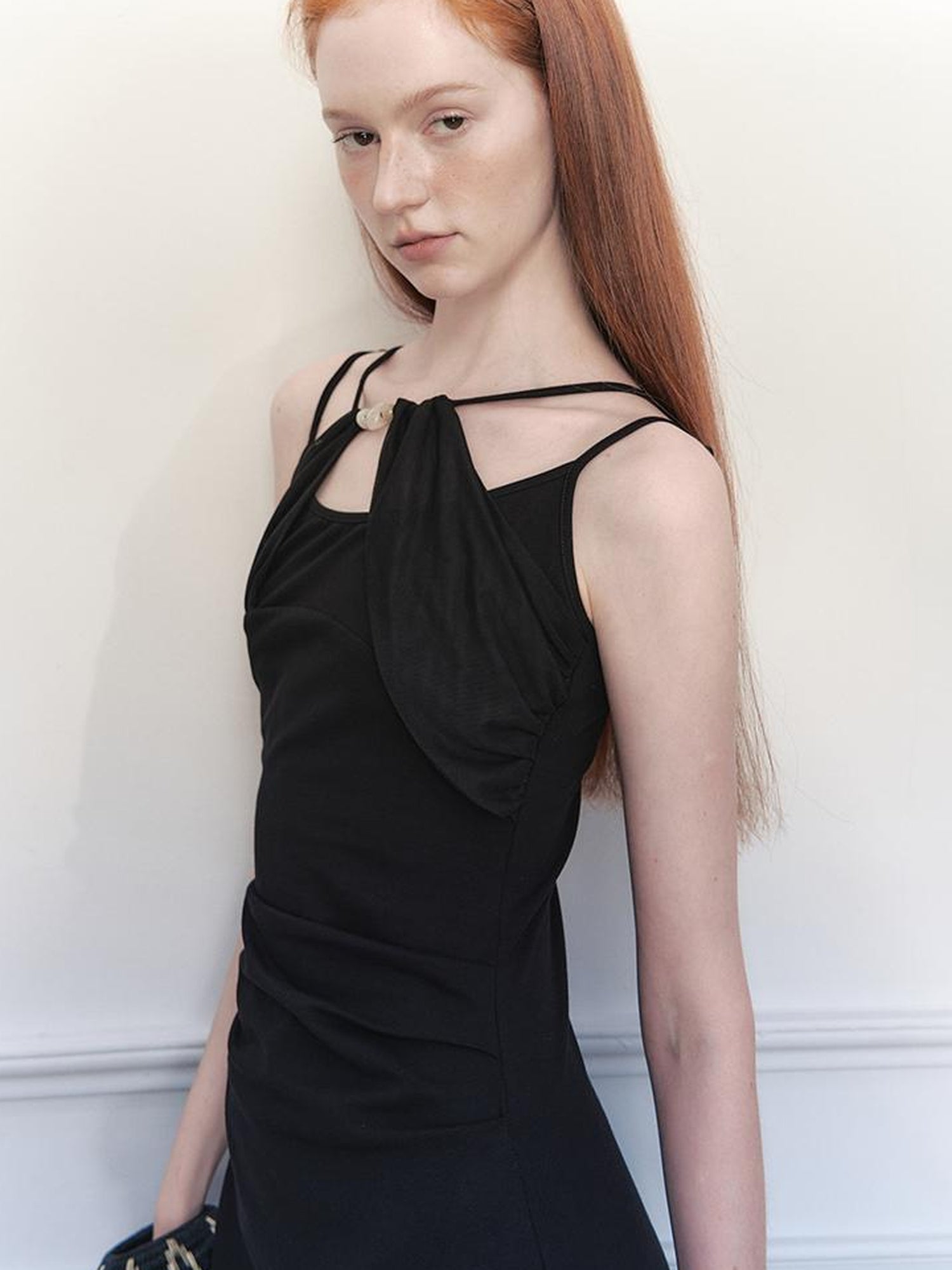 AnnoMundi Asymmetrical Slit Chiffon Maxi Dress