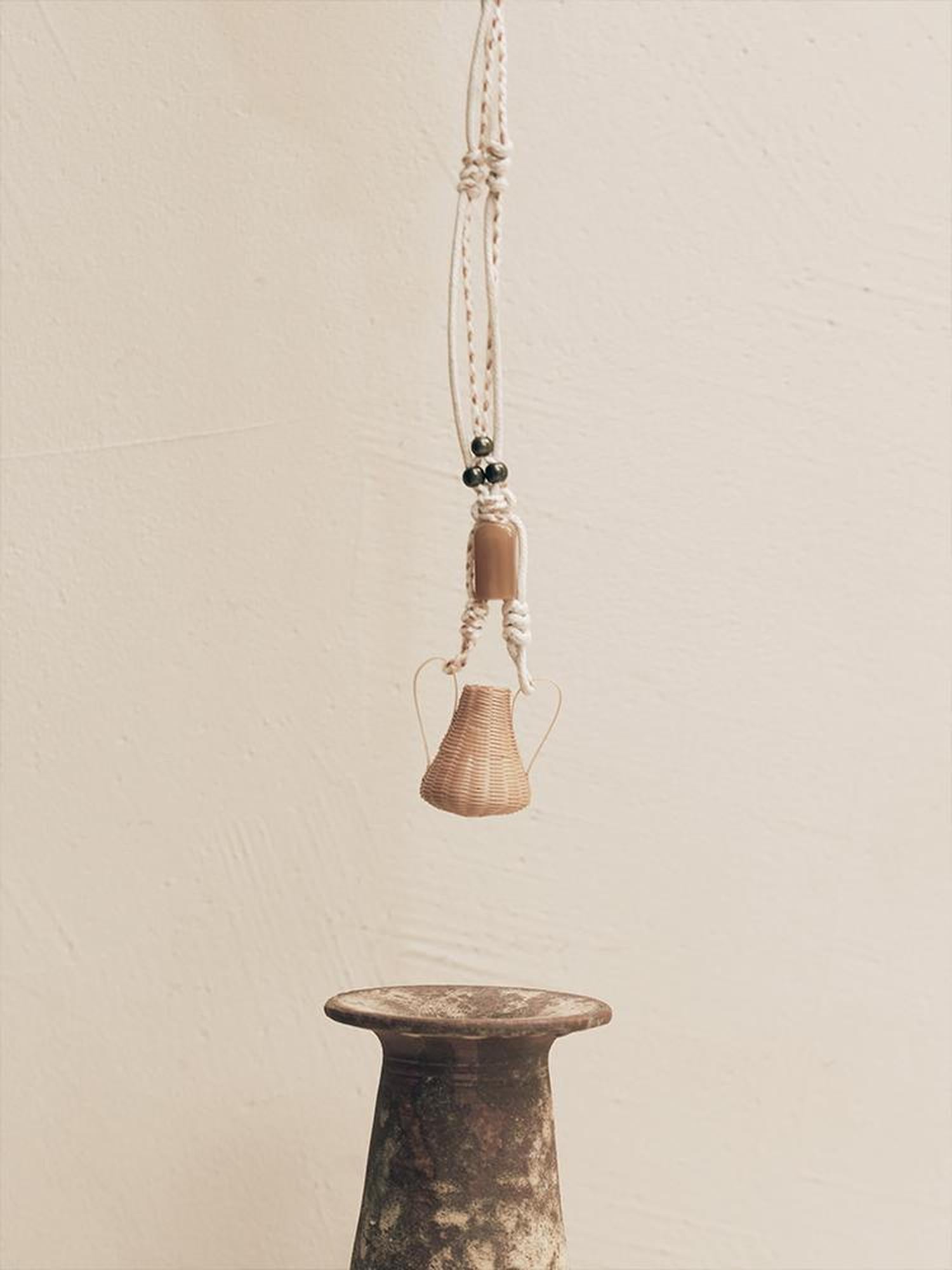 AnnoMundi Bamboo Woven Pendant Necklace