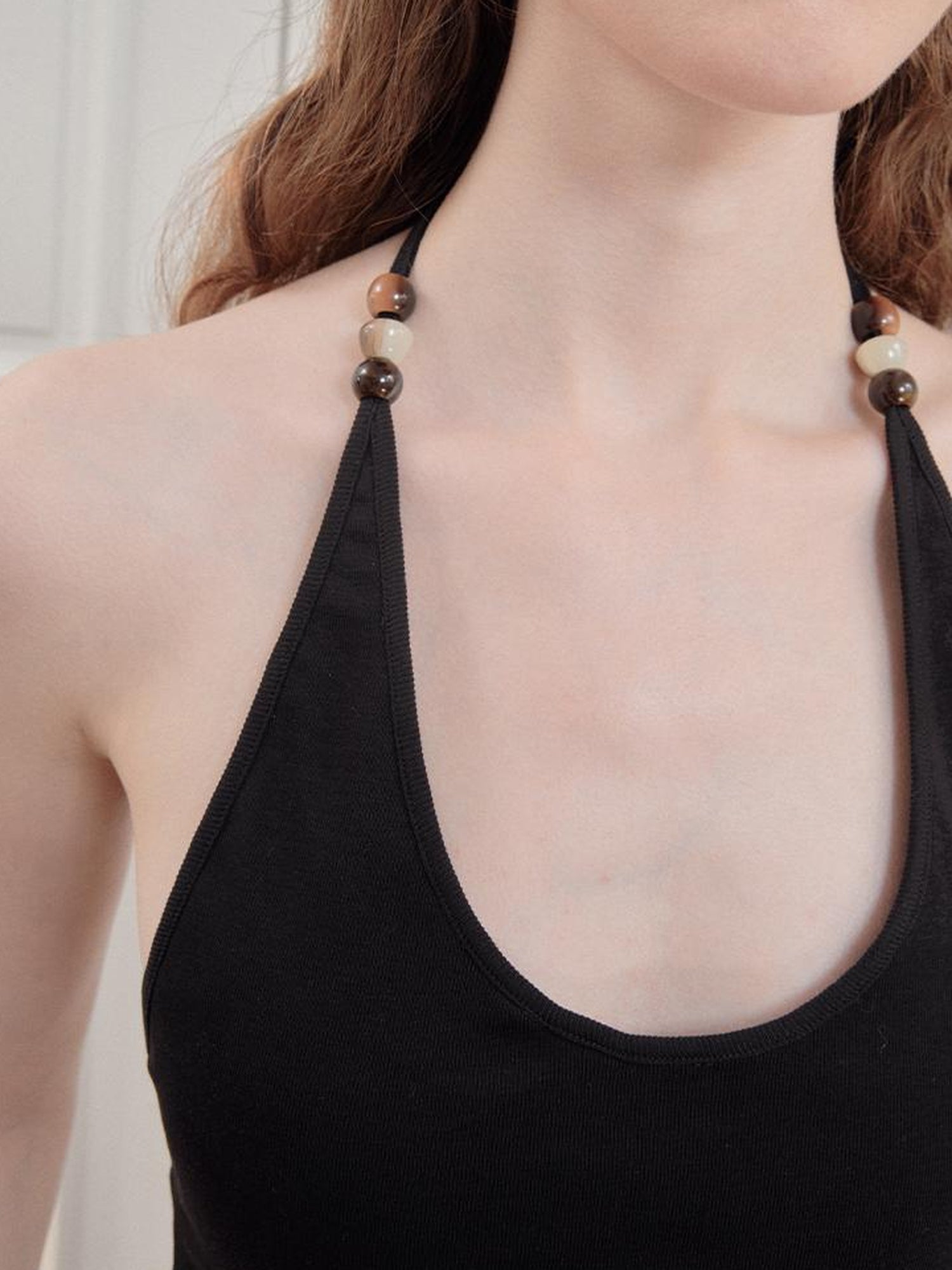 AnnoMundi Beaded Halter Neck Crop Top