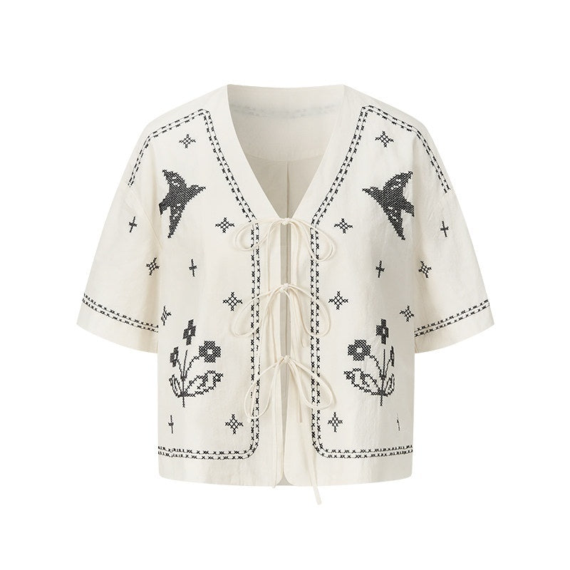 AnnoMundi_Beige_Applique_Bird_Embroidered_Two_Piece_Women&