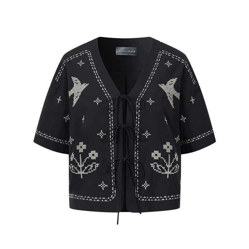 AnnoMundi_Beige_Applique_Bird_Embroidered_Two_Piece_Women&