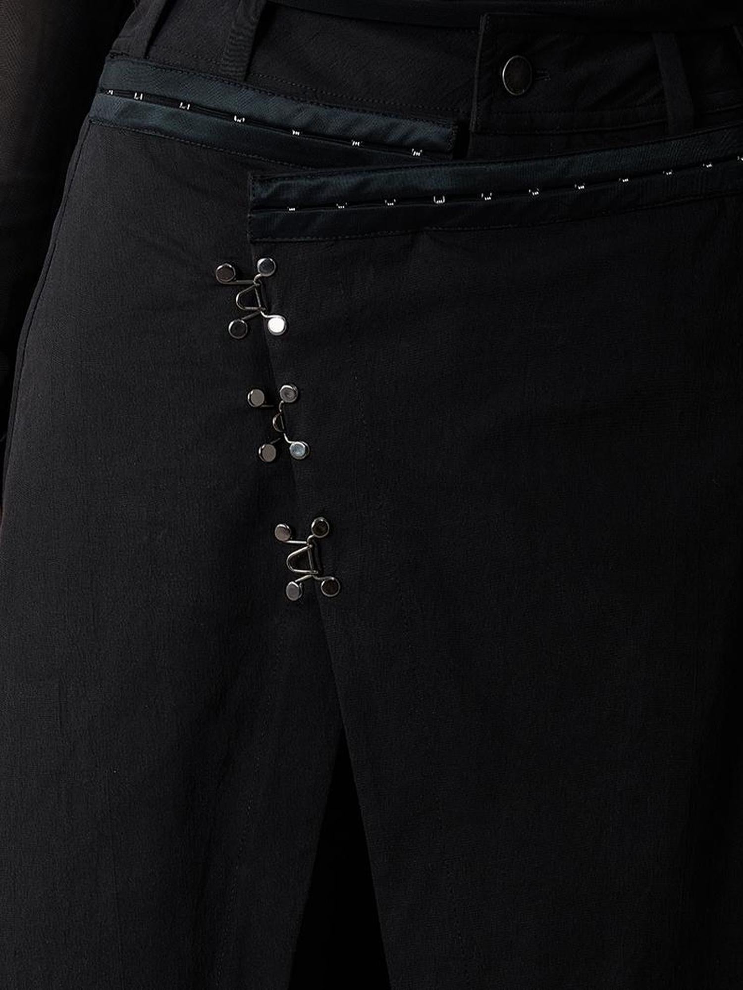 AnnoMundi Black Layered Flare Pants with Detachable Skirt Panel