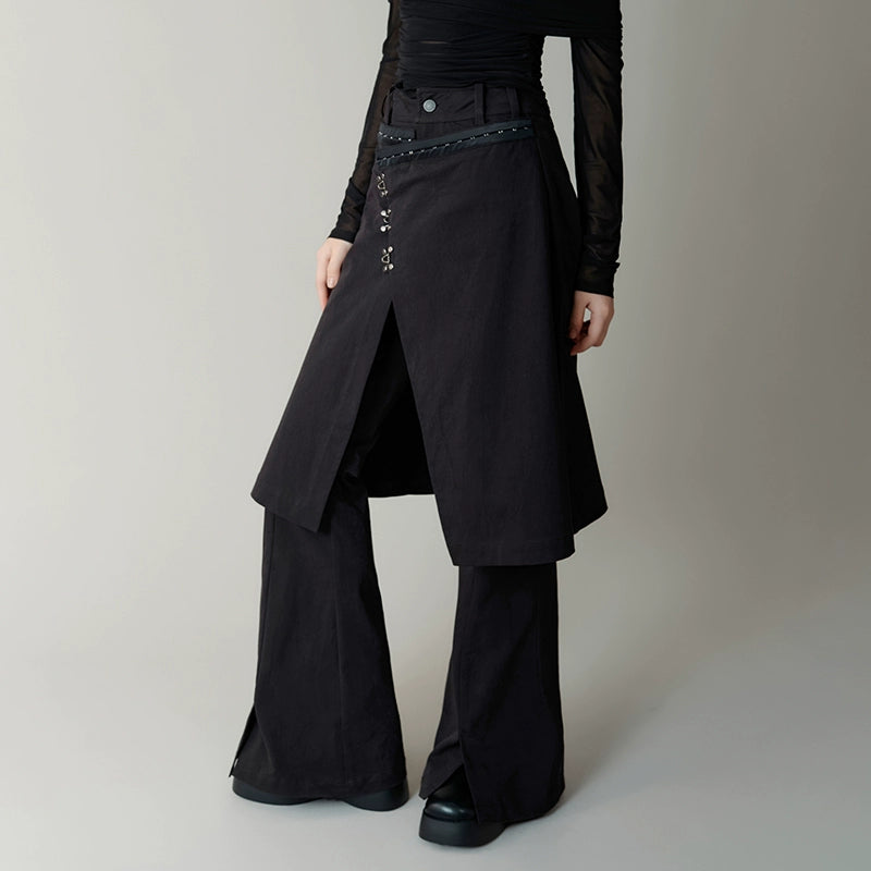 AnnoMundi_Black_Layered_Flare_Pants_with_Detachable_Skirt_Panel_MISSTT