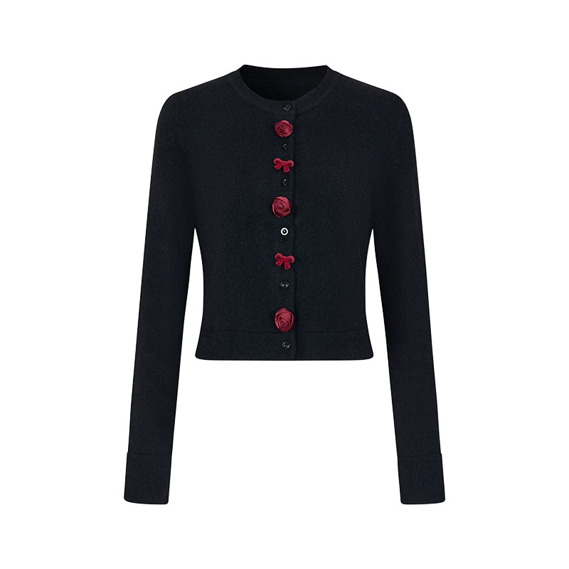 AnnoMundi_Black_Shoulder_Wool_Knit_Cardigan_With_3D_Rose_And_Bow_MISSTT
