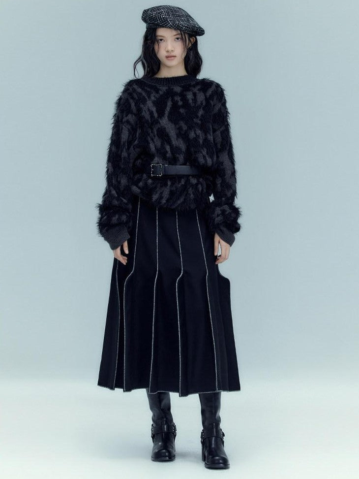 AnnoMundi Black White Classic Embroidered Plaid Checked Women&