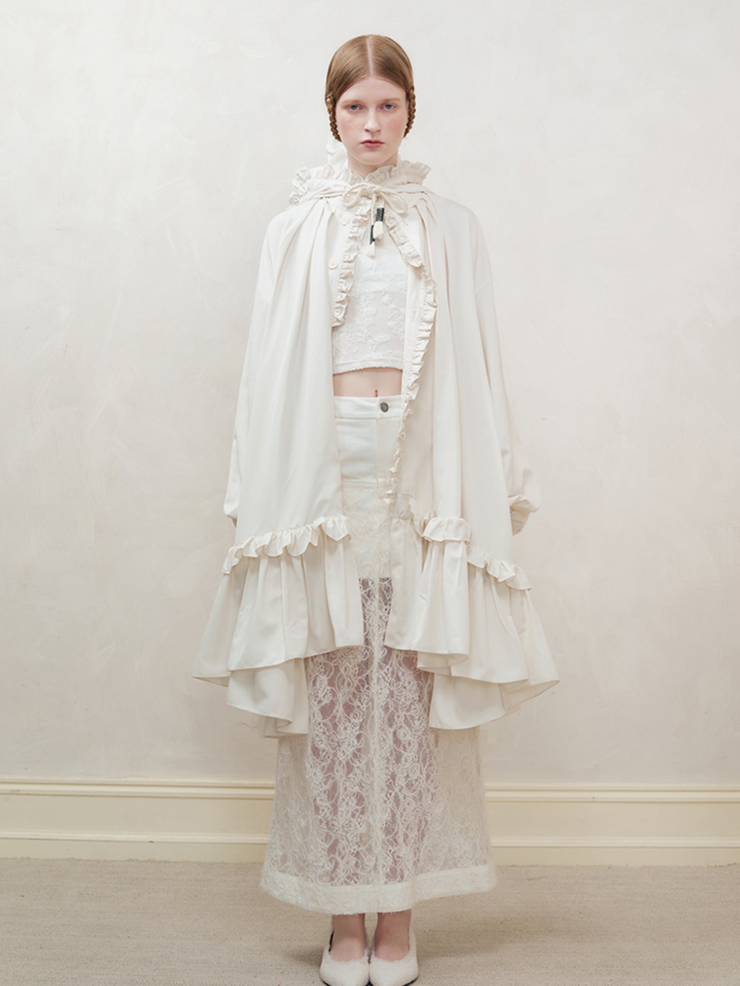 AnnoMundi Braided Sun Protection Shirt with Ruffle Hem