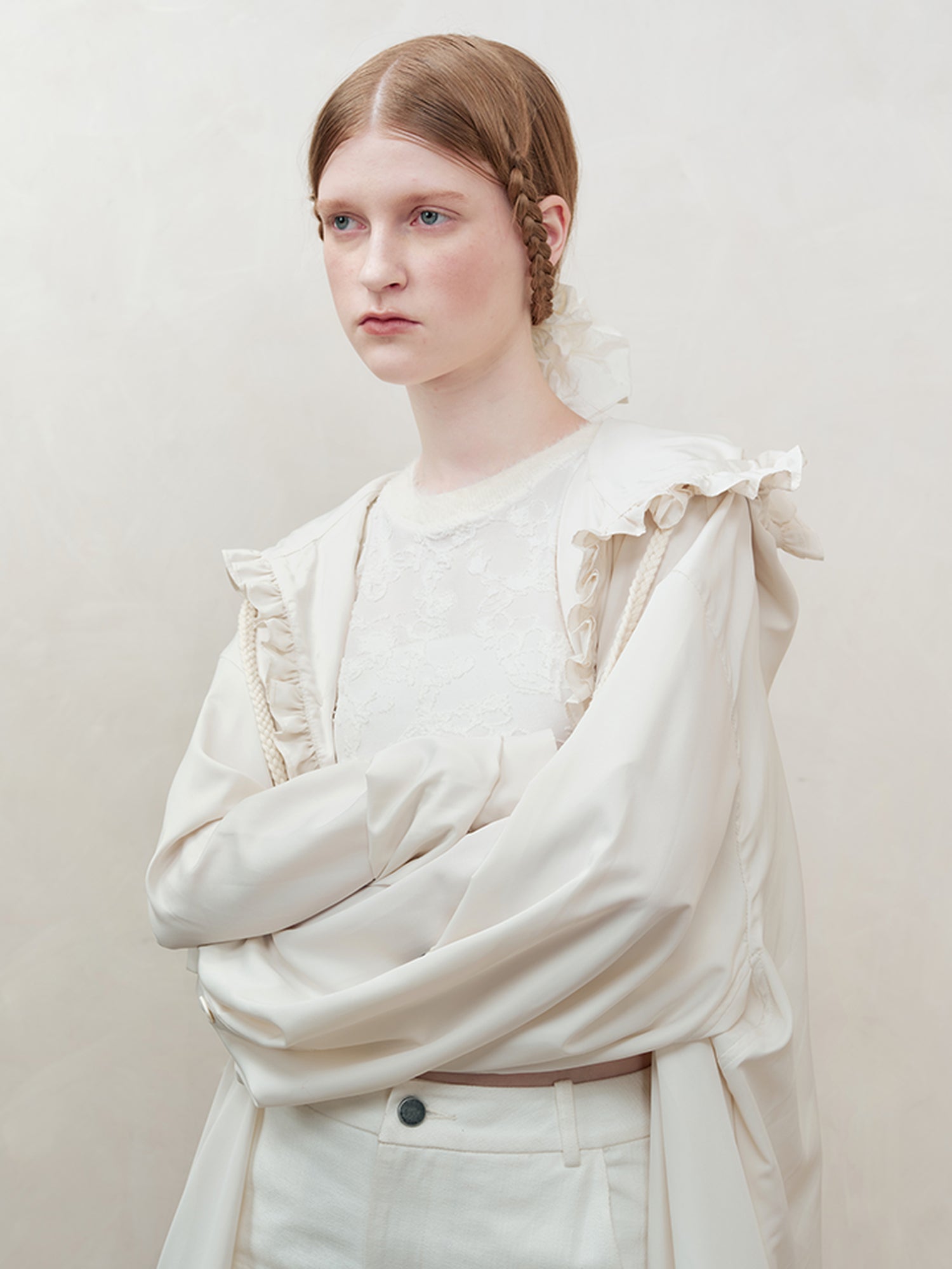 AnnoMundi Braided Sun Protection Shirt with Ruffle Hem