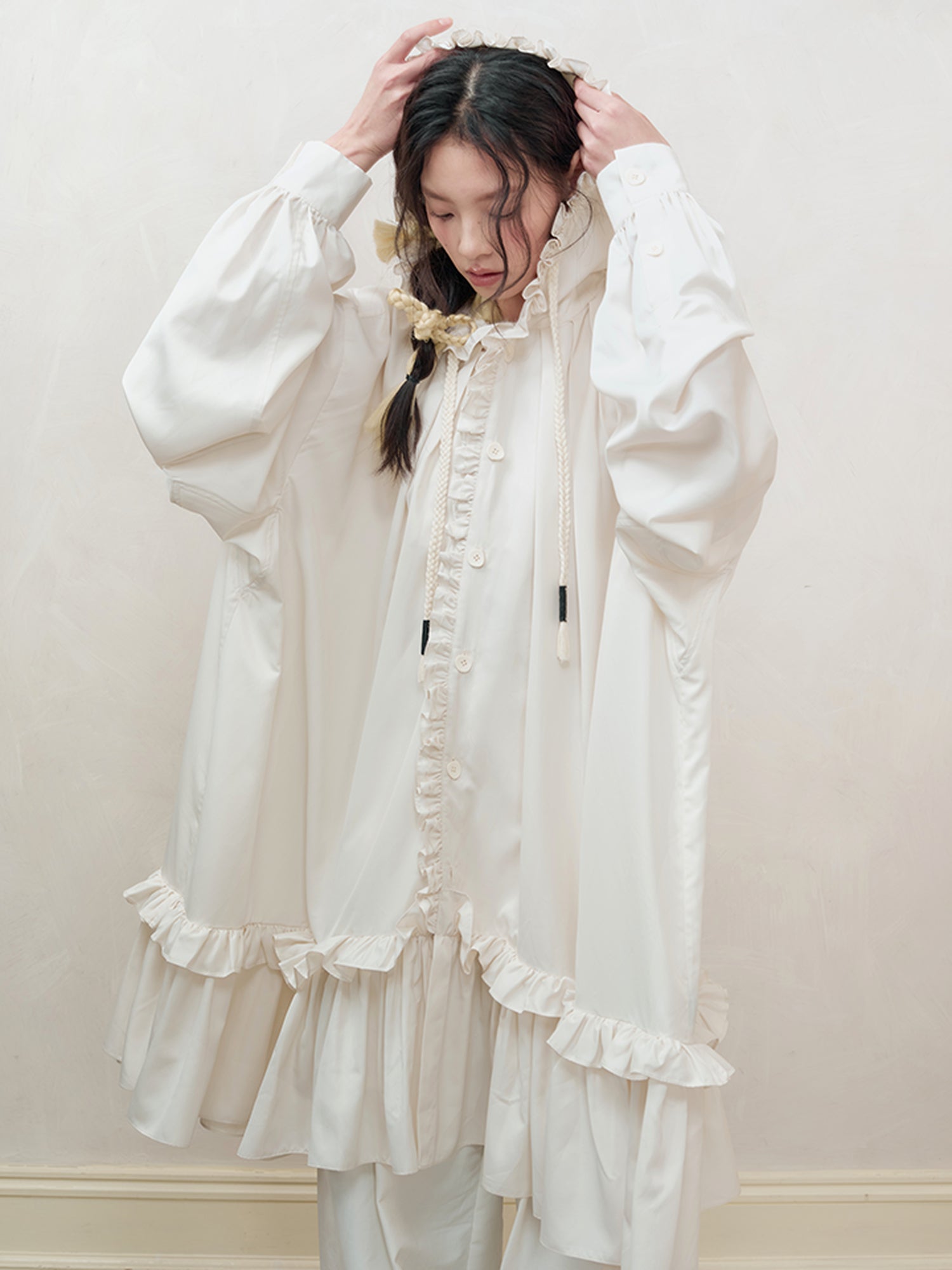 AnnoMundi Braided Sun Protection Shirt with Ruffle Hem