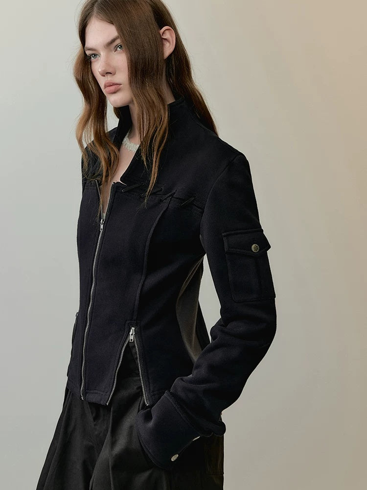 AnnoMundi Breathable Cotton Blend Loose Fit Zip Front Cardigan Commuter Jacket