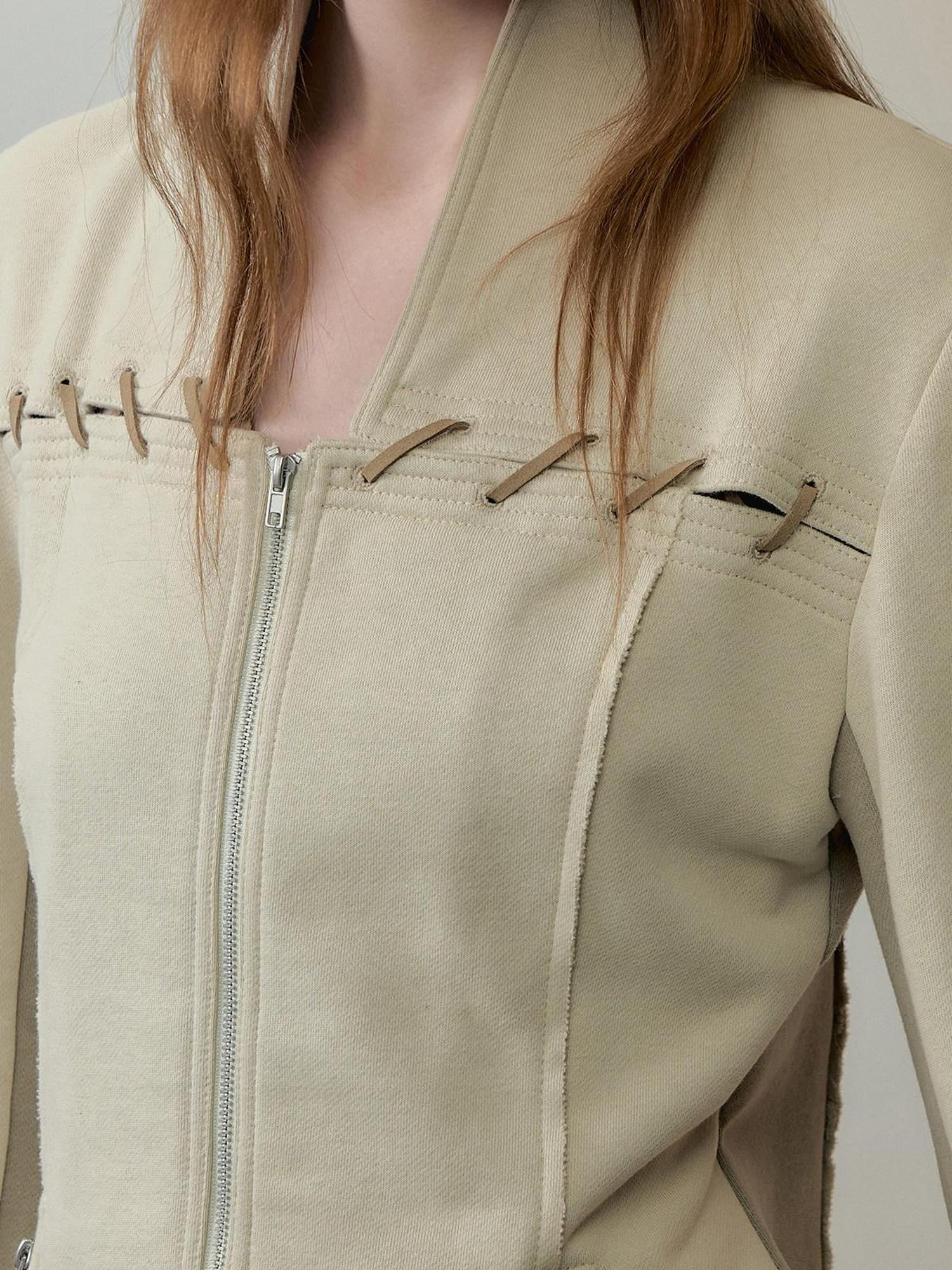AnnoMundi Breathable Cotton Blend Loose Fit Zip Front Cardigan Commuter Jacket