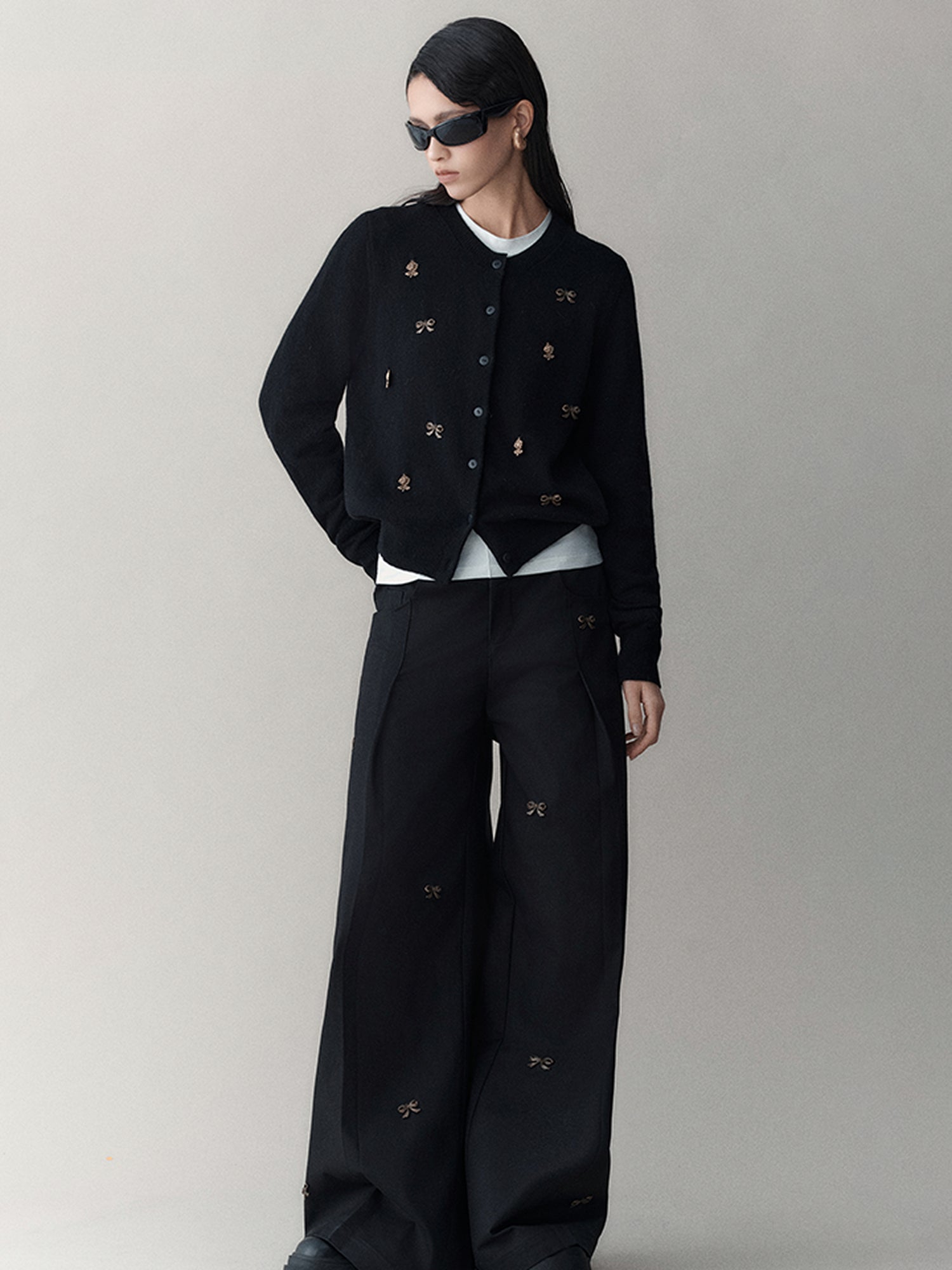 AnnoMundi Butterfly Bow High Waisted Wide Leg Pants