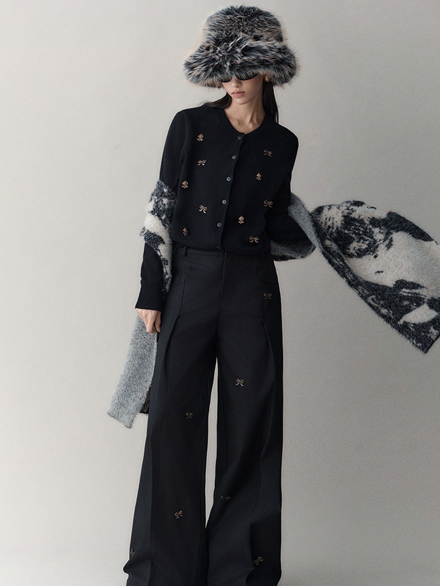 AnnoMundi Butterfly Bow High Waisted Wide Leg Pants