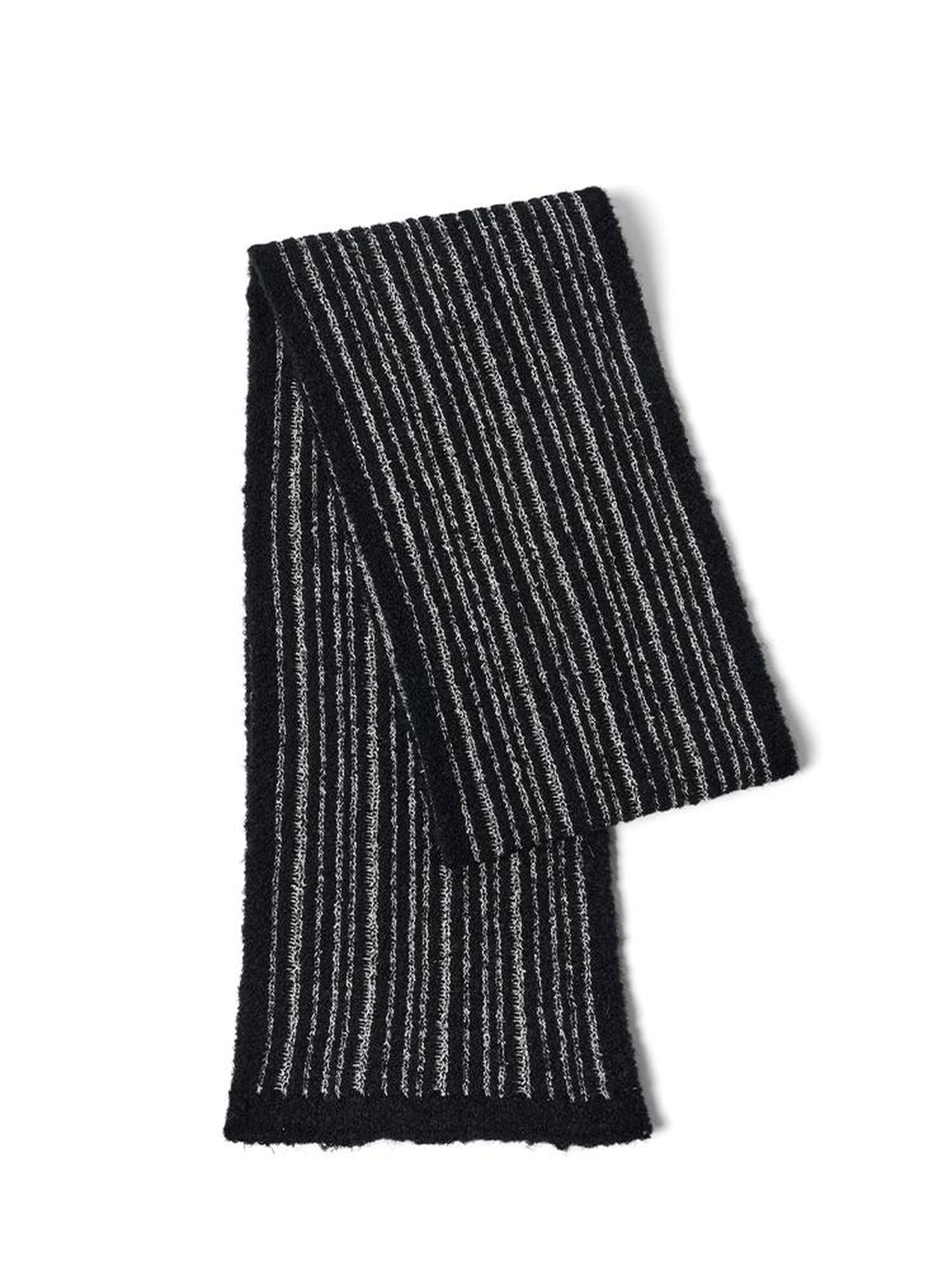 AnnoMundi Classic Black And White Stripe Air Layer Jacquard Skin Friendly Scarf