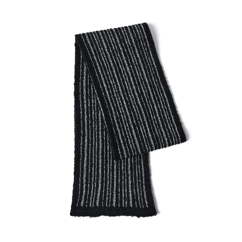 AnnoMundi_Classic_Black_And_White_Stripe_Air_Layer_Jacquard_Skin_Friendly_Scarf_MISSTT
