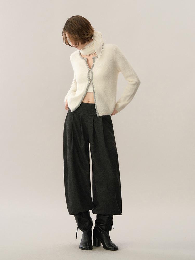 AnnoMundi Color Block Woven Trim Silk Wool Women&