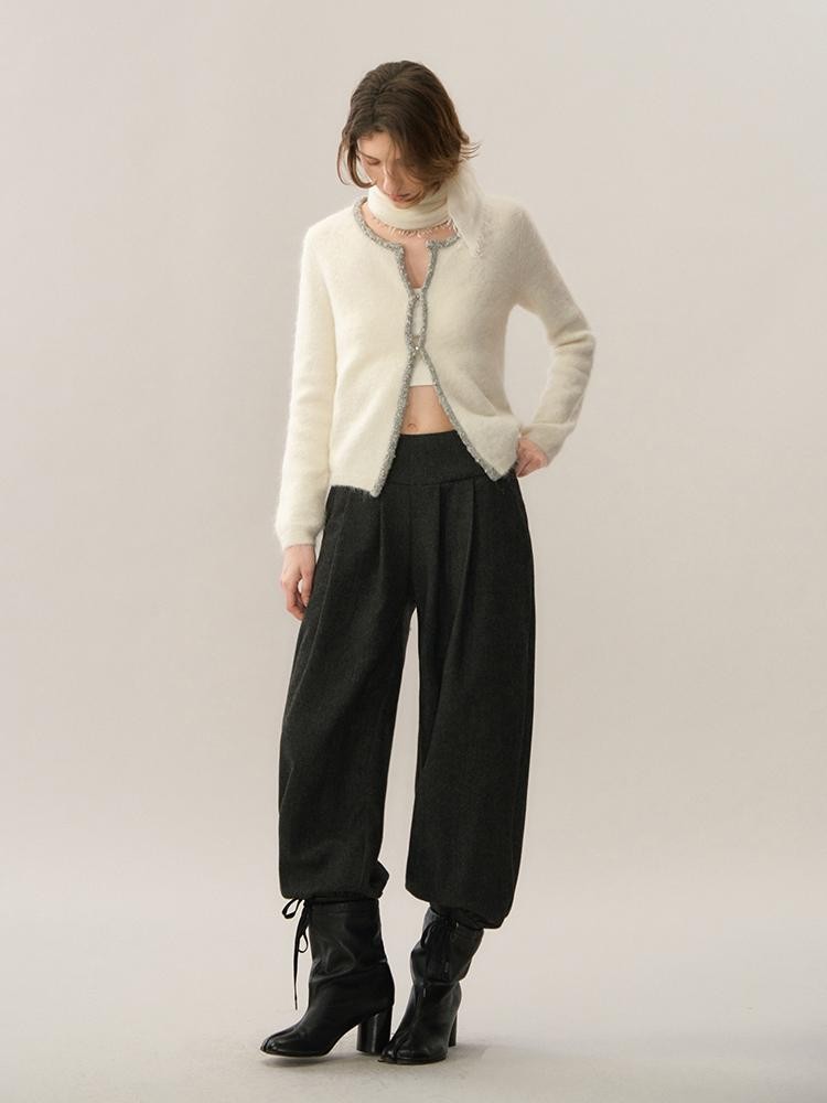 AnnoMundi Color Block Woven Trim Silk Wool Women&