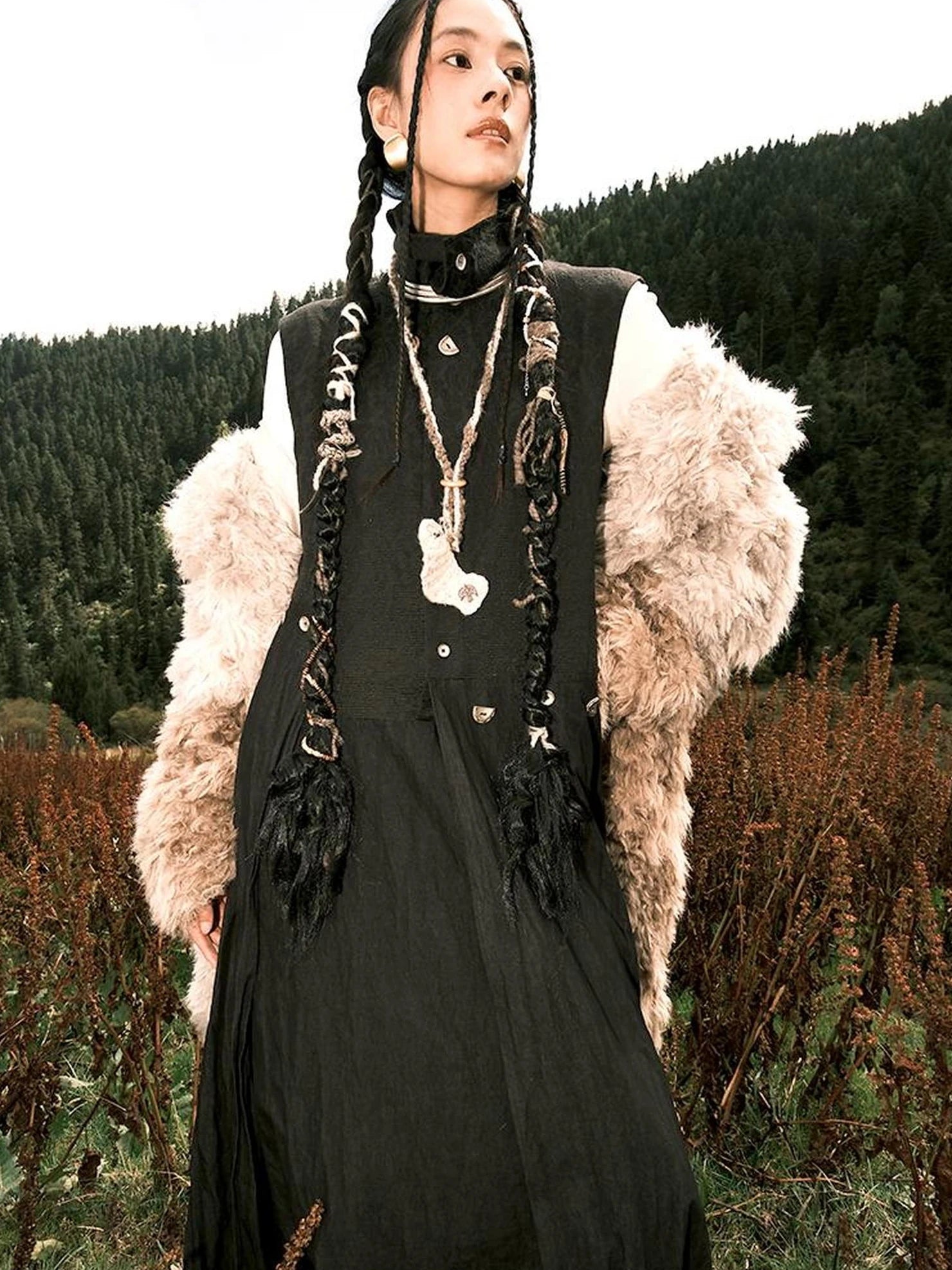 AnnoMundi Constructed Panel Collar Vest Dress Dresses