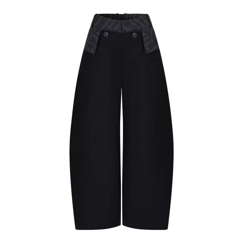 AnnoMundi_Cotton_100%_High_Waist_Patchwork_Casual_Womens_Double_Waist_Pants_MISSTT