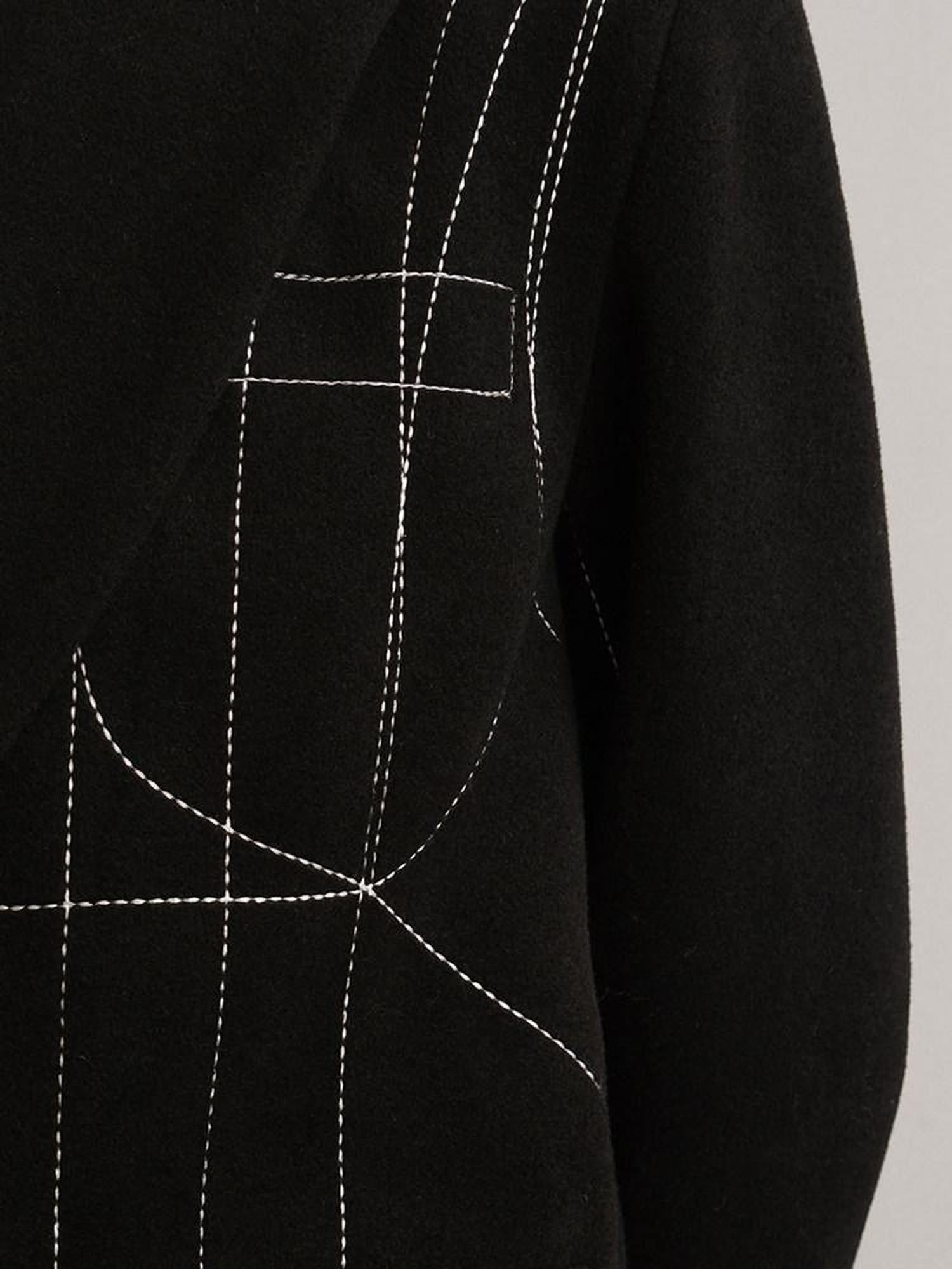 AnnoMundi Cozy Wool Blend Asymmetrical Casual Standard Fit Womens Black Jacket