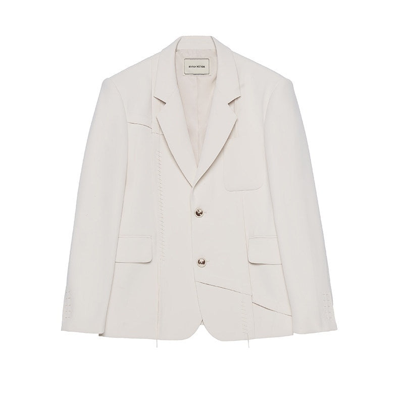 AnnoMundi_Cream_Handstitched_Folded_Seam_Blazer_Loose_Women&