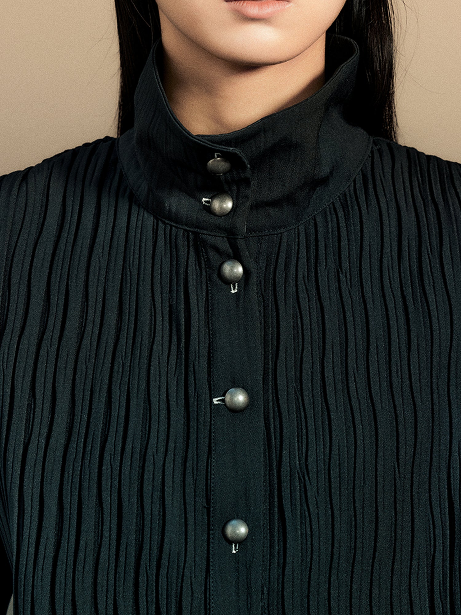 AnnoMundi Crescent Wrinkle Metal Button Shirt