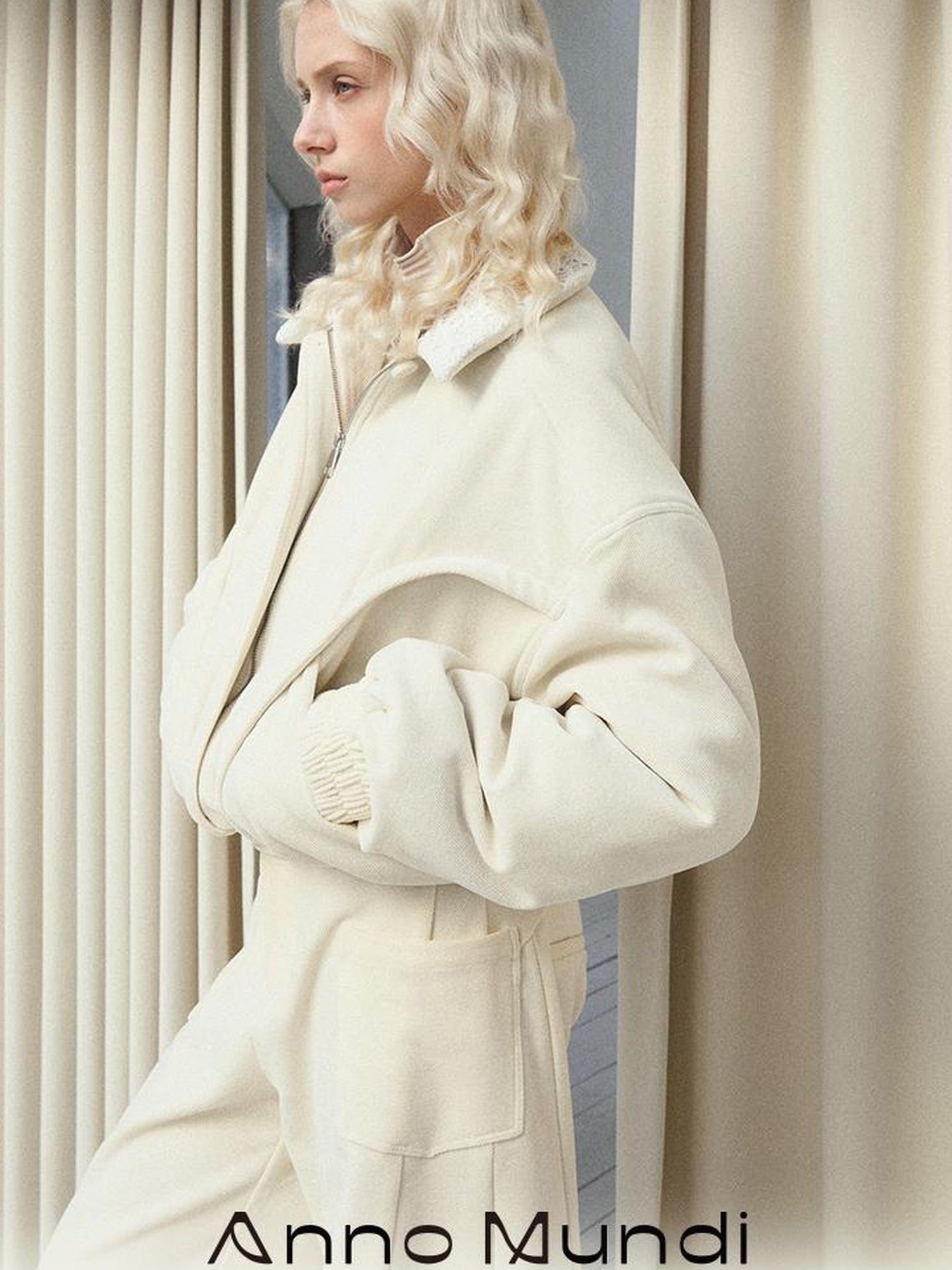 AnnoMundi Crochet Trim Corduroy Cotton Coat With Graphene Fill