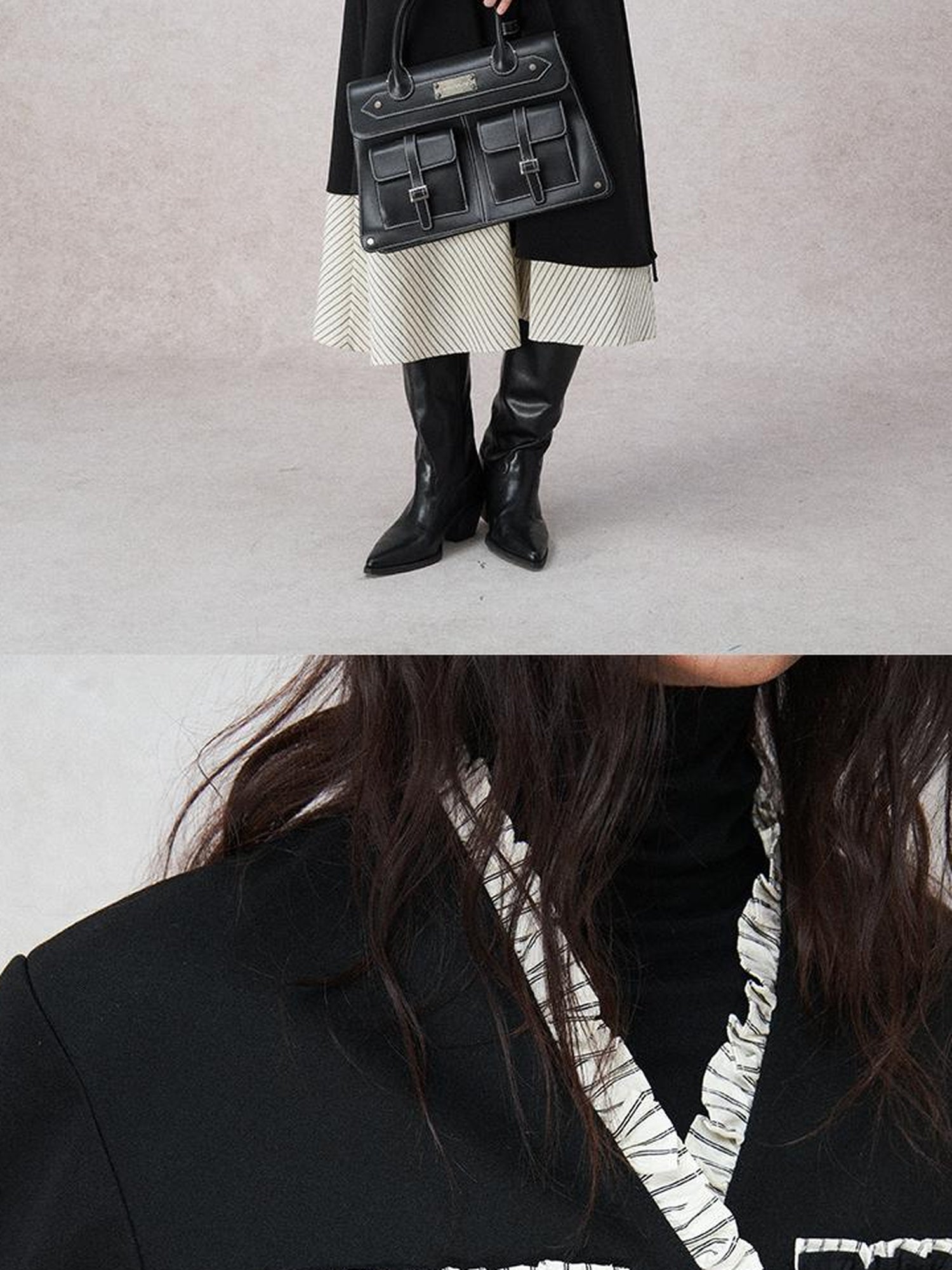 AnnoMundi Cropped Peplum Blazer With Ruffle Hem
