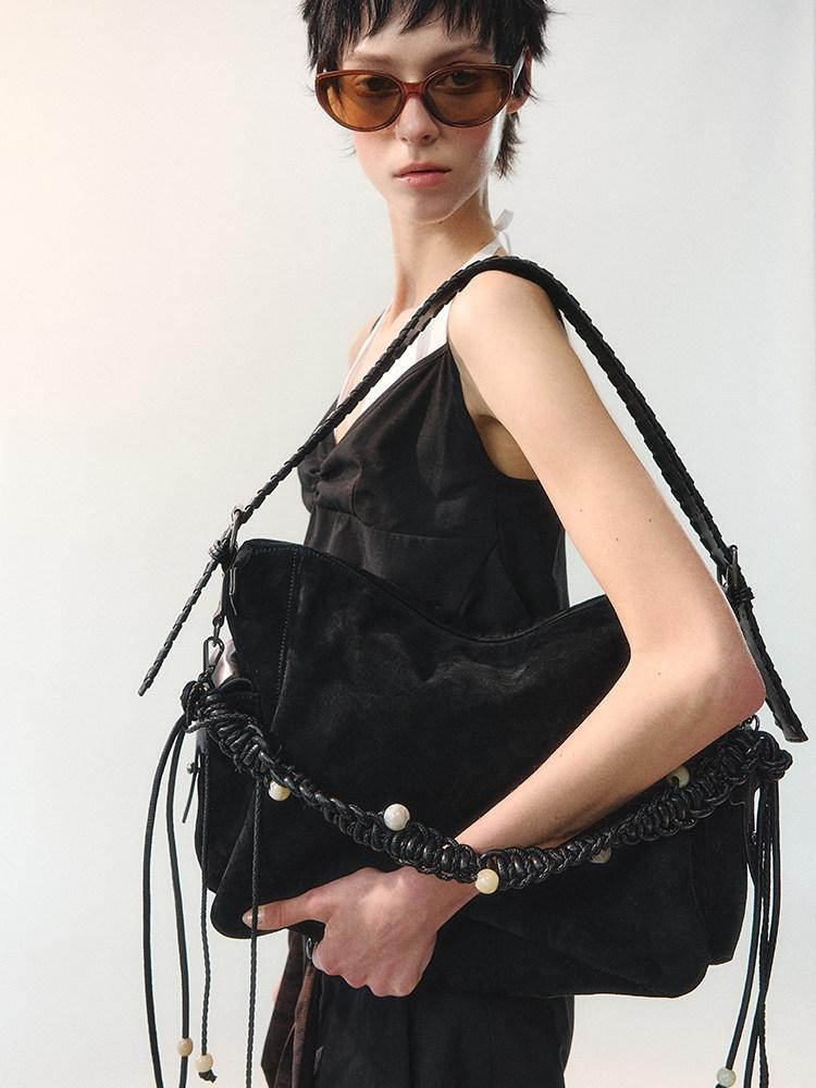AnnoMundi Dark Night Handmade Vintage Beaded Tote Women&