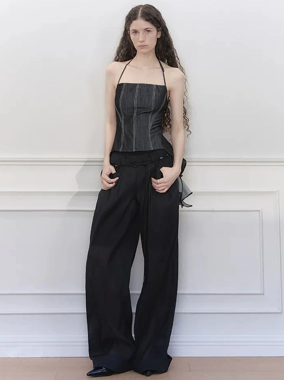 AnnoMundi Deconstructed Color Block Halter Top Tank Top/Camisole