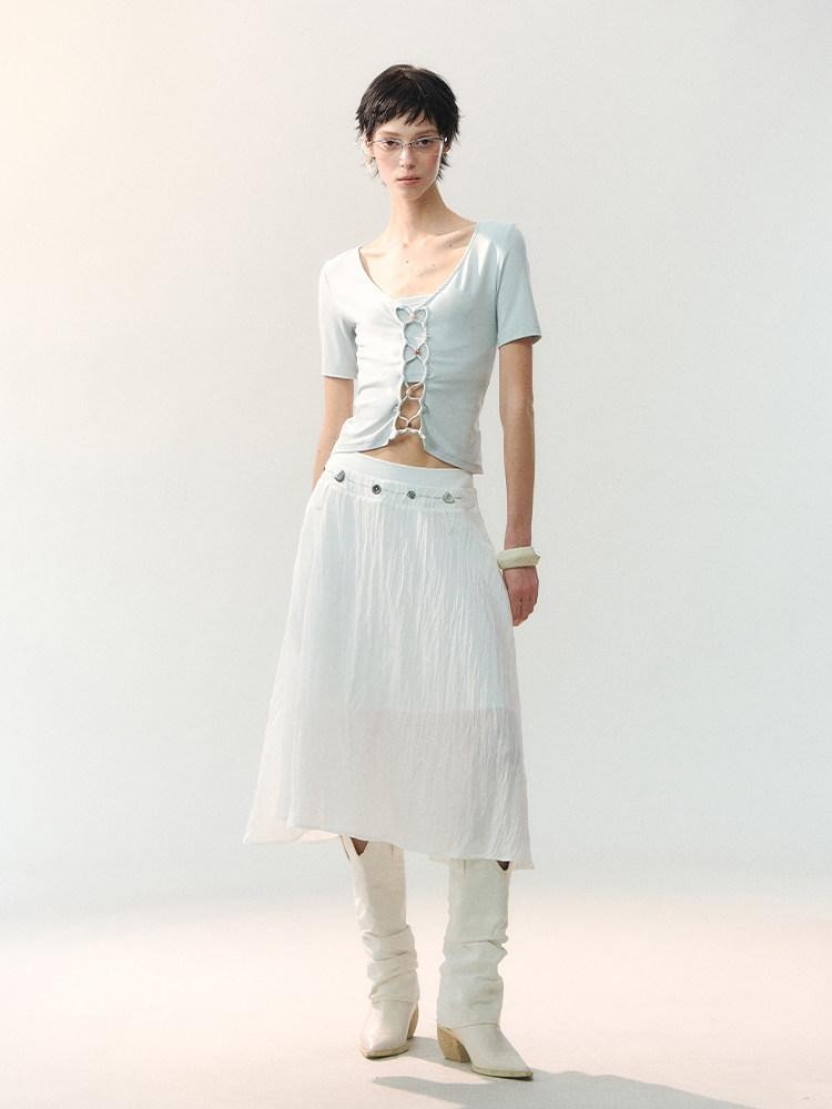 AnnoMundi Deconstructed Hem Metal Button Hand Sewn Women&