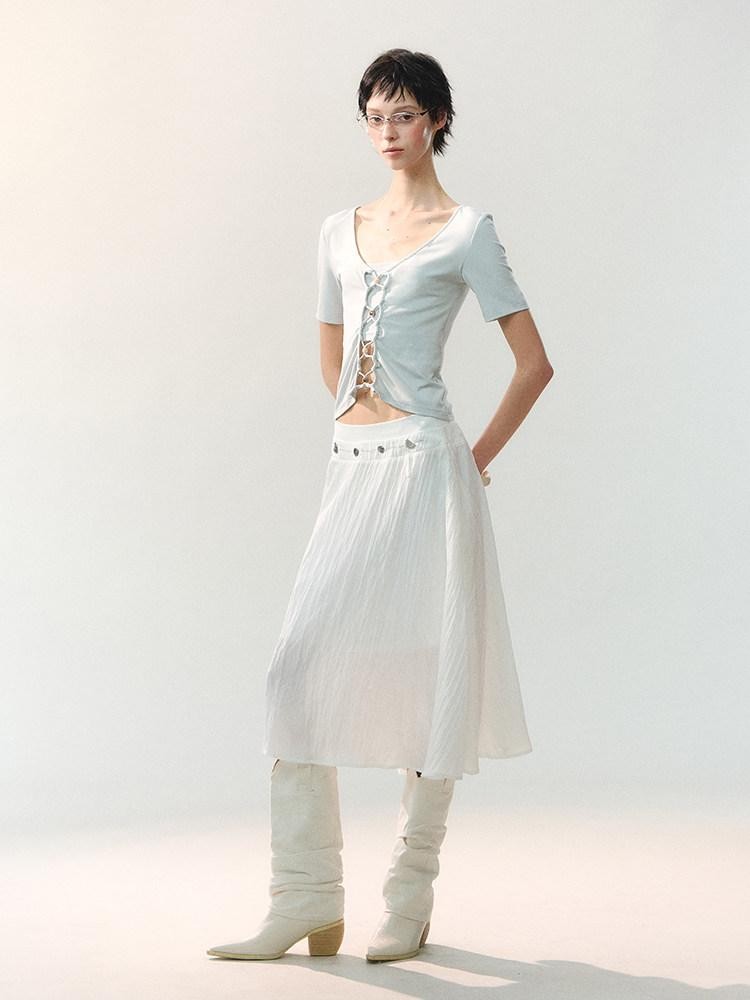 AnnoMundi Deconstructed Hem Metal Button Hand Sewn Women&