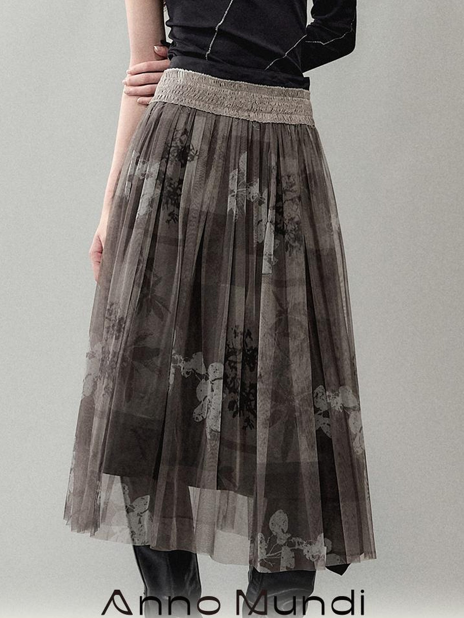 AnnoMundi Deconstructed Layered Floral Print Skirt