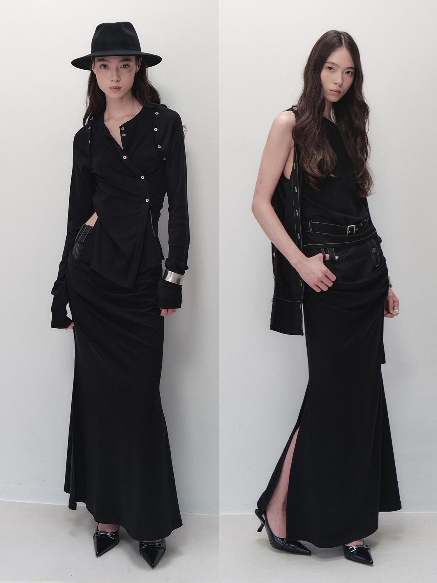 AnnoMundi Deconstructed Overlap Slit Mermaid Skirt