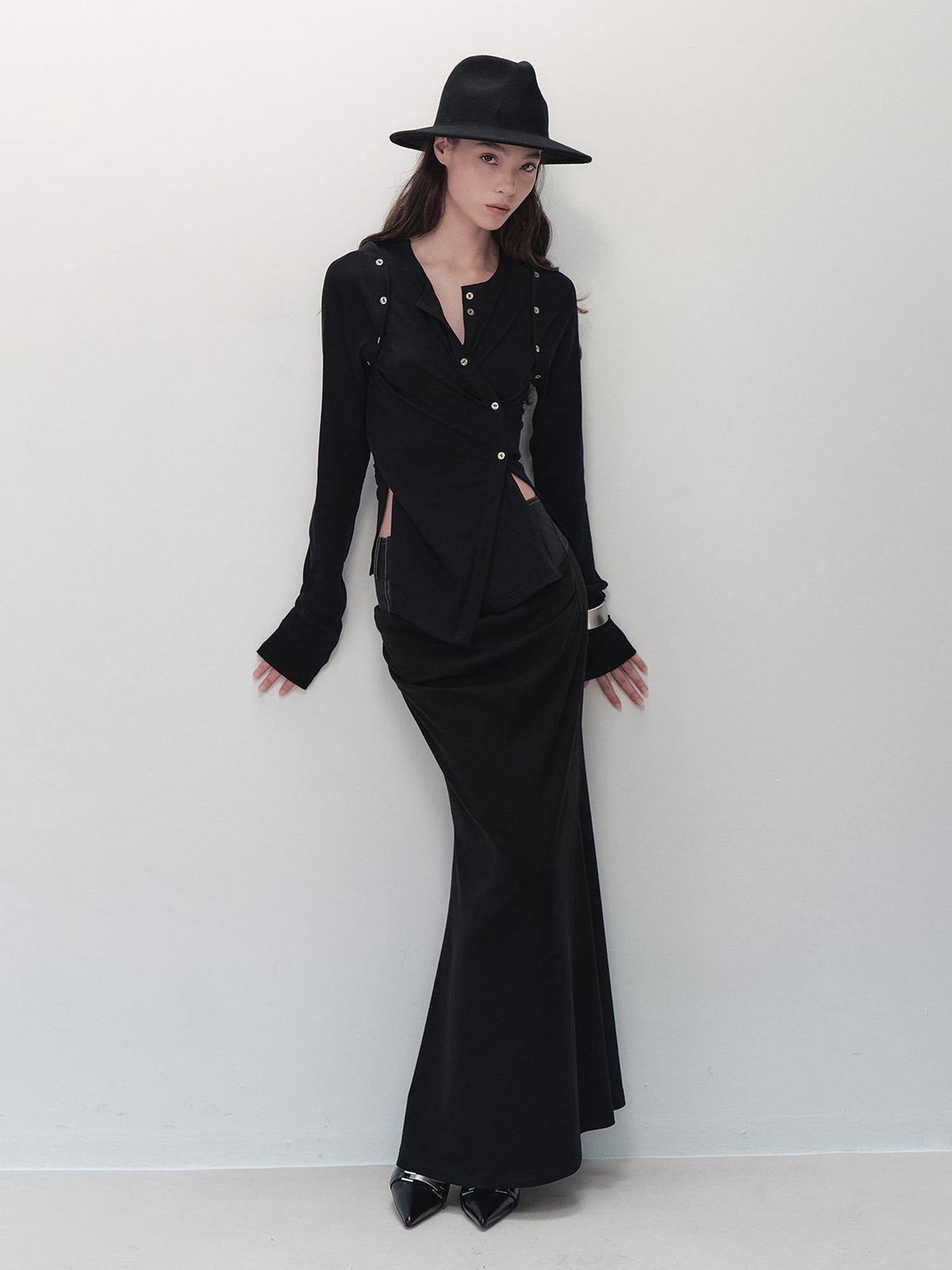 AnnoMundi Deconstructed Overlap Slit Mermaid Skirt