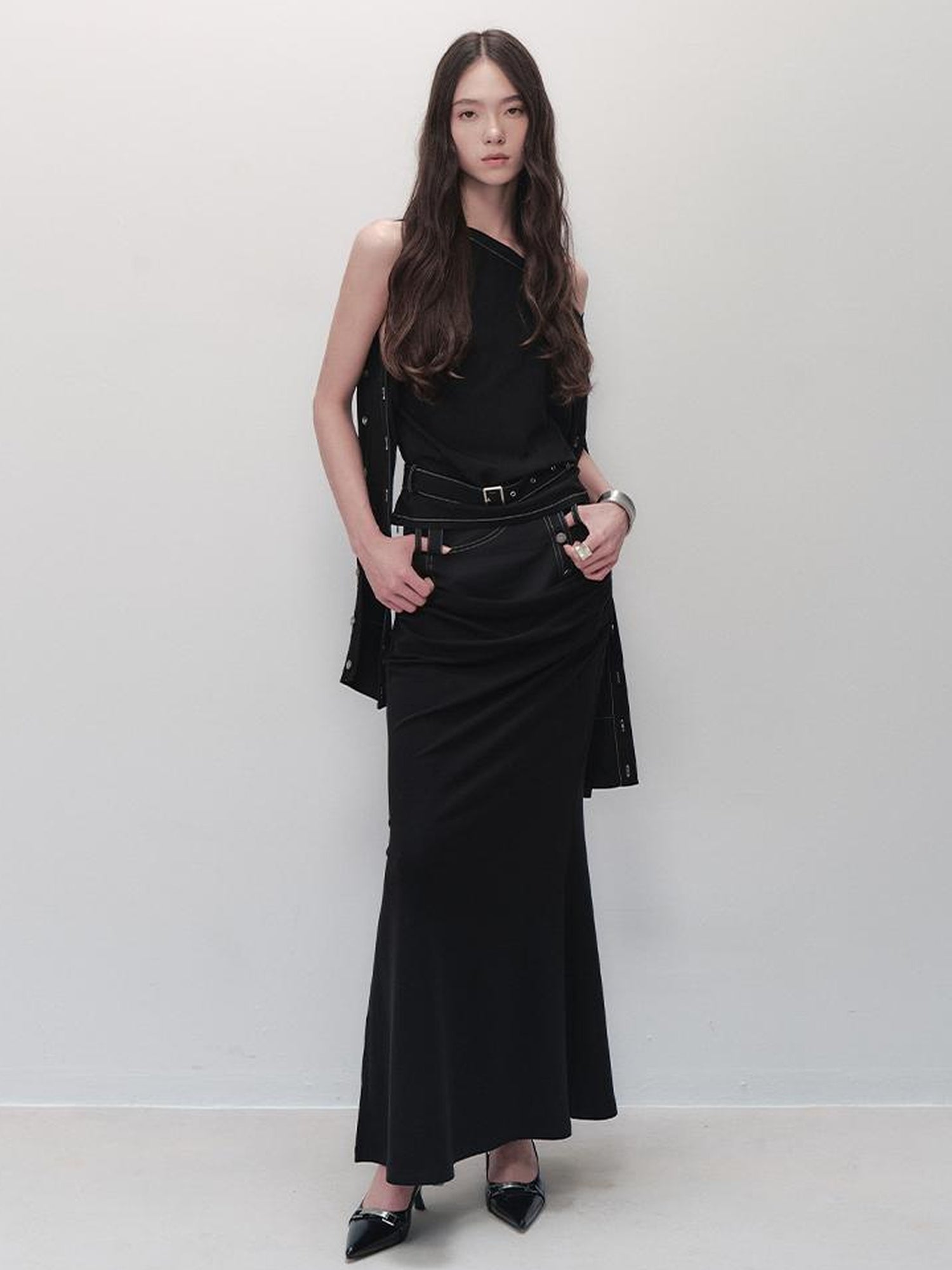 AnnoMundi Deconstructed Overlap Slit Mermaid Skirt