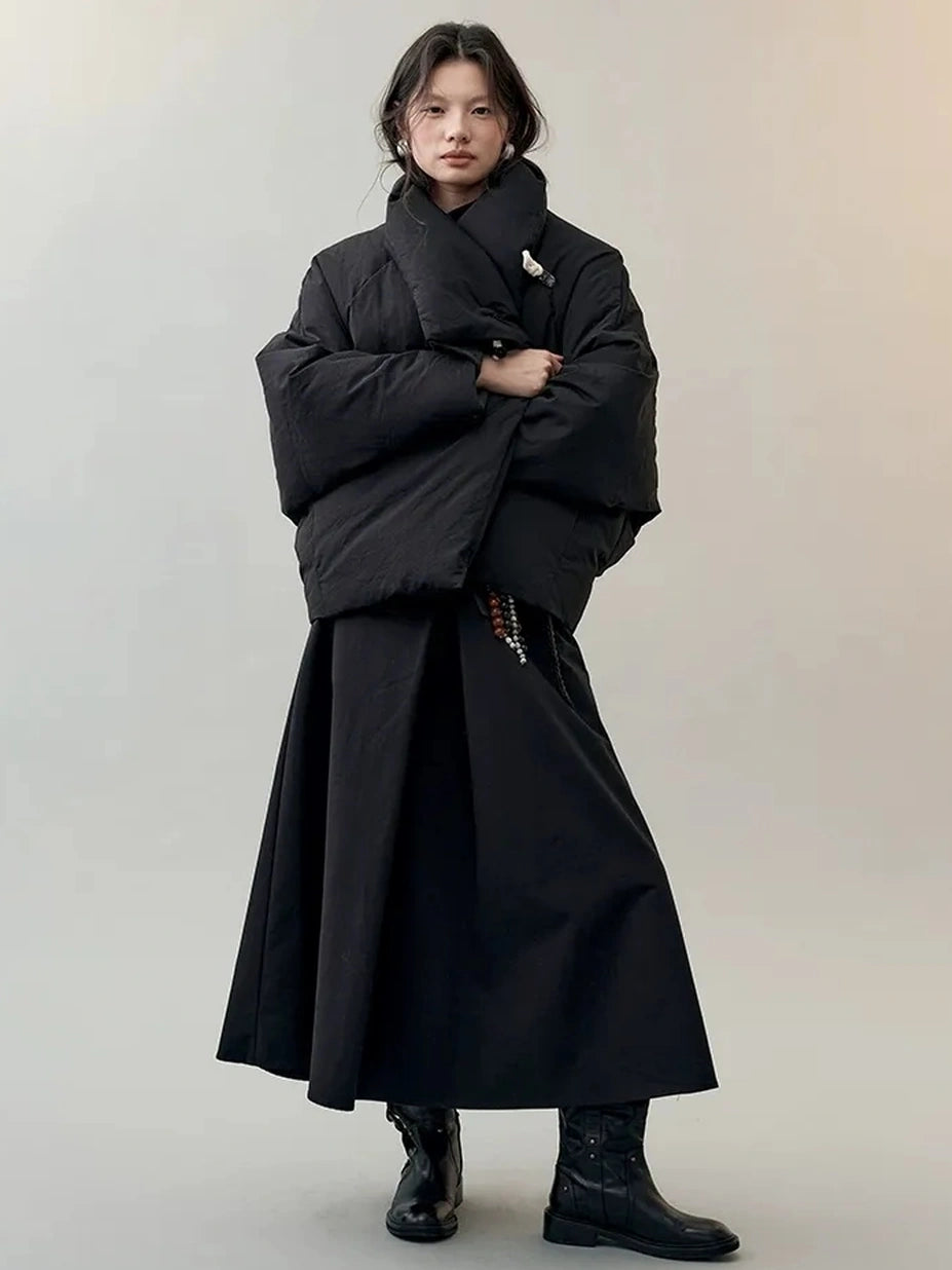 AnnoMundi Deconstructed Overlap Waist Midi Skirt Skirt