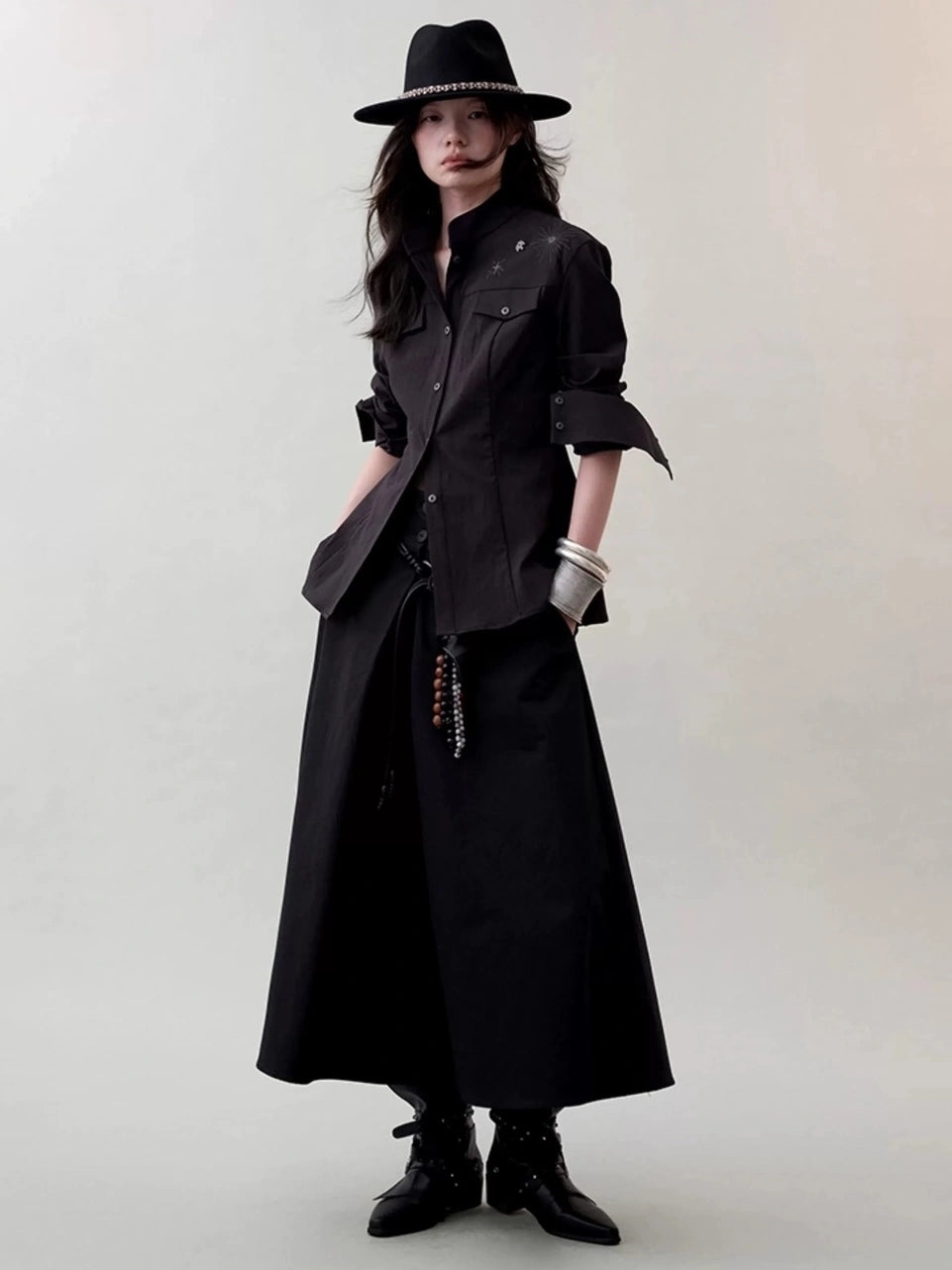 AnnoMundi Deconstructed Overlap Waist Midi Skirt Skirt