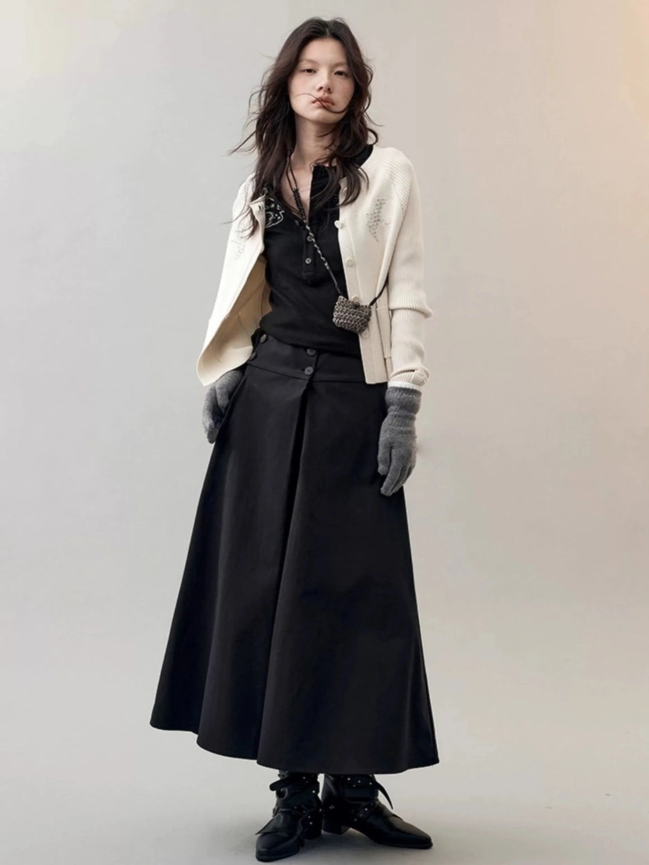 AnnoMundi Deconstructed Overlap Waist Midi Skirt Skirt