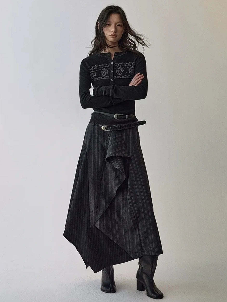 AnnoMundi Deconstructed Striped Shirt And Skirt Set Suits