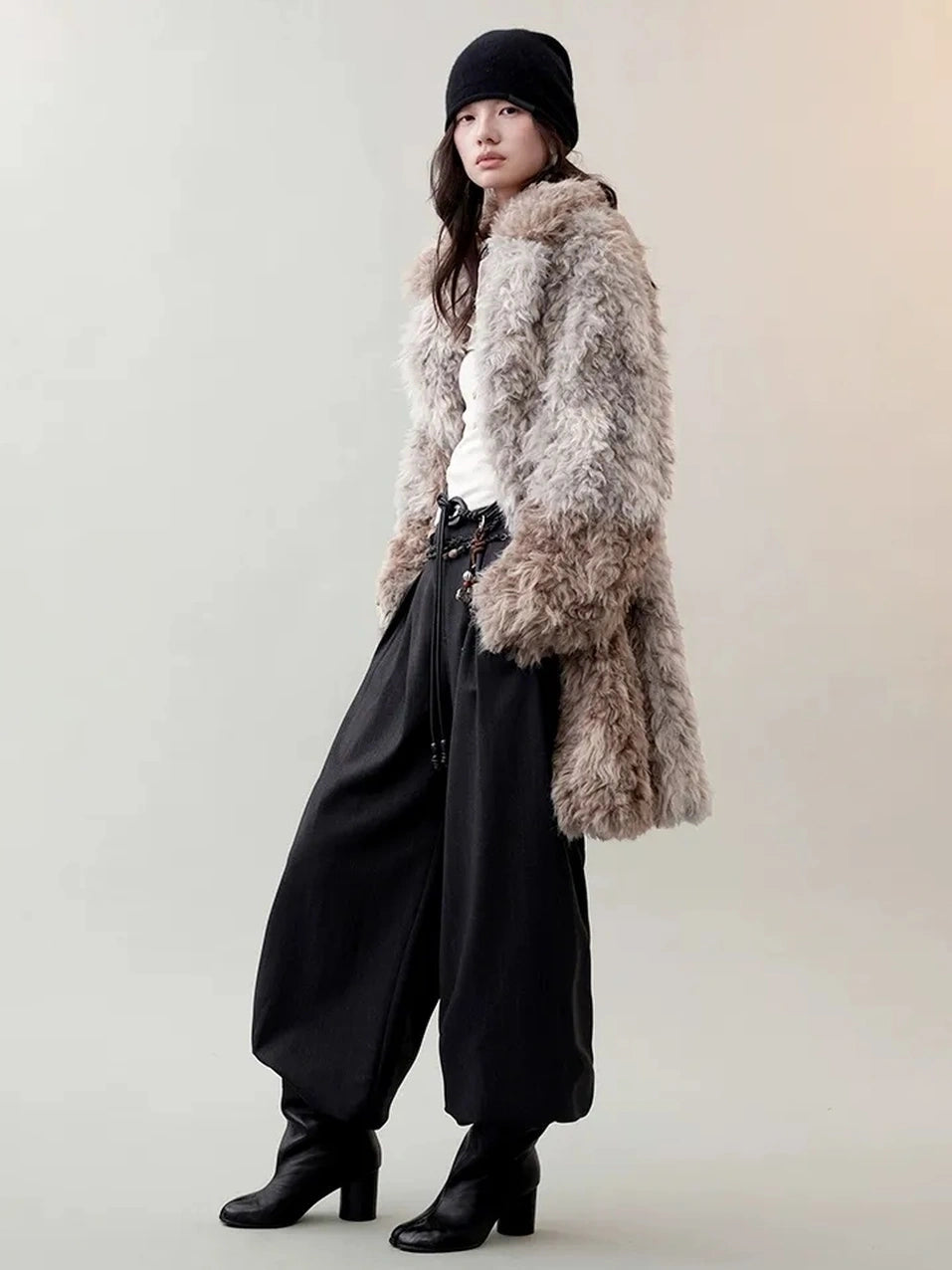 AnnoMundi Deconstructed Wide Leg Trousers With Layered Waistband Pants