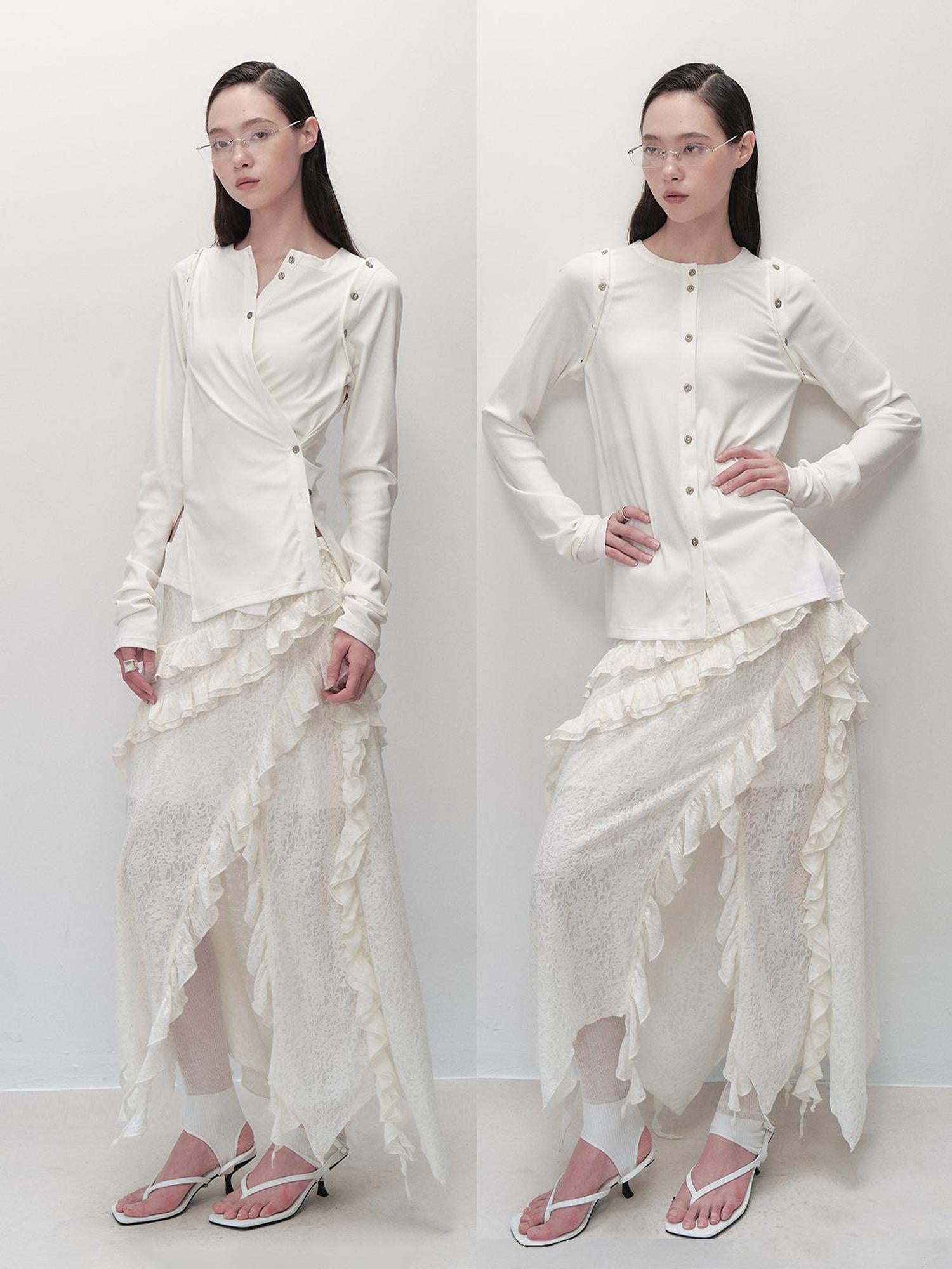 AnnoMundi Deconstructive Knit Cardigan Detachable Sleeves Multi Way Wear
