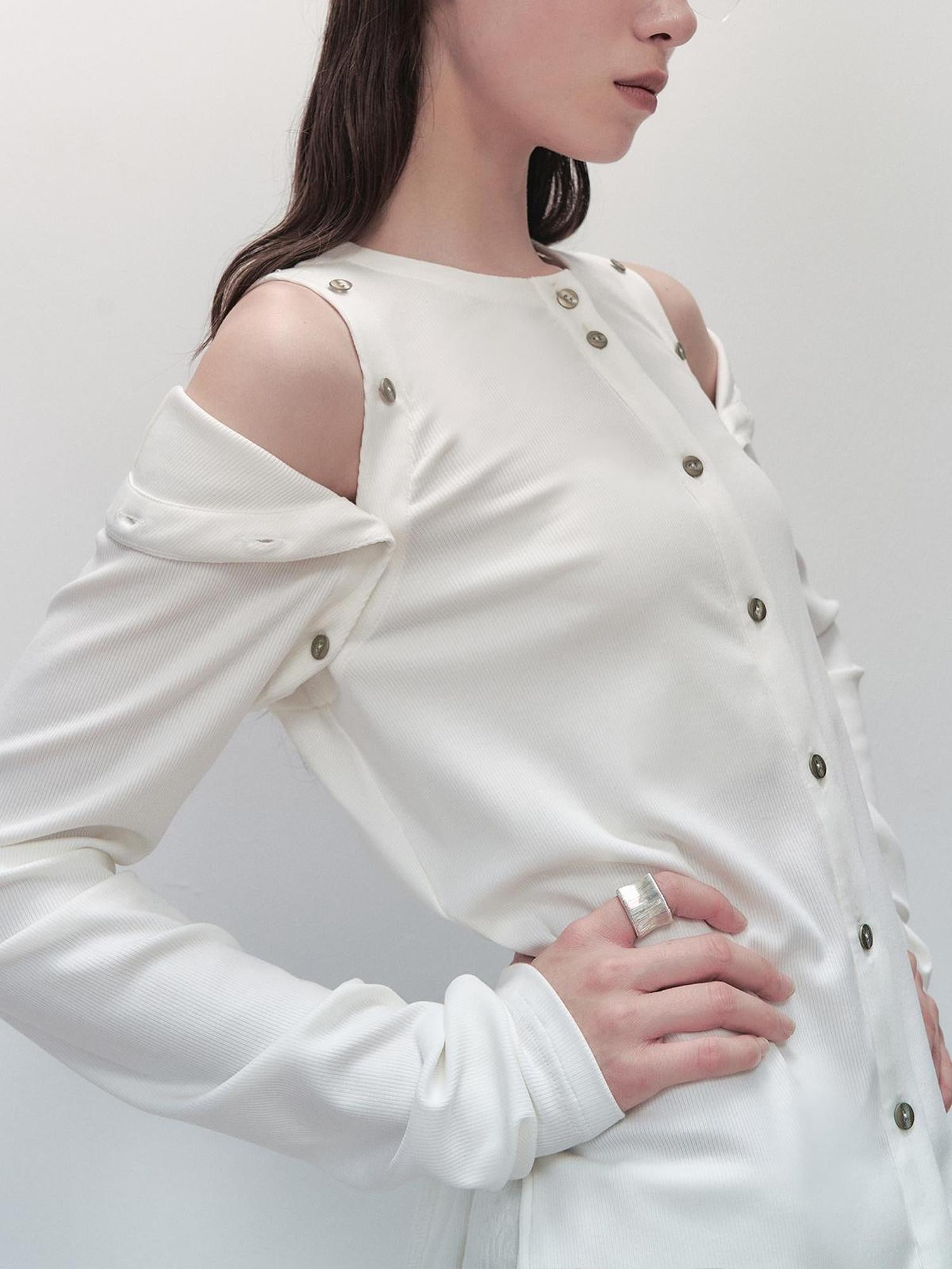 AnnoMundi Deconstructive Knit Cardigan Detachable Sleeves Multi Way Wear