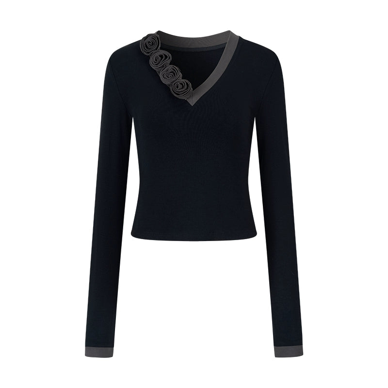 AnnoMundi_Detachable_3D_Floral_V-Neck_Knit_Tee_MISSTT