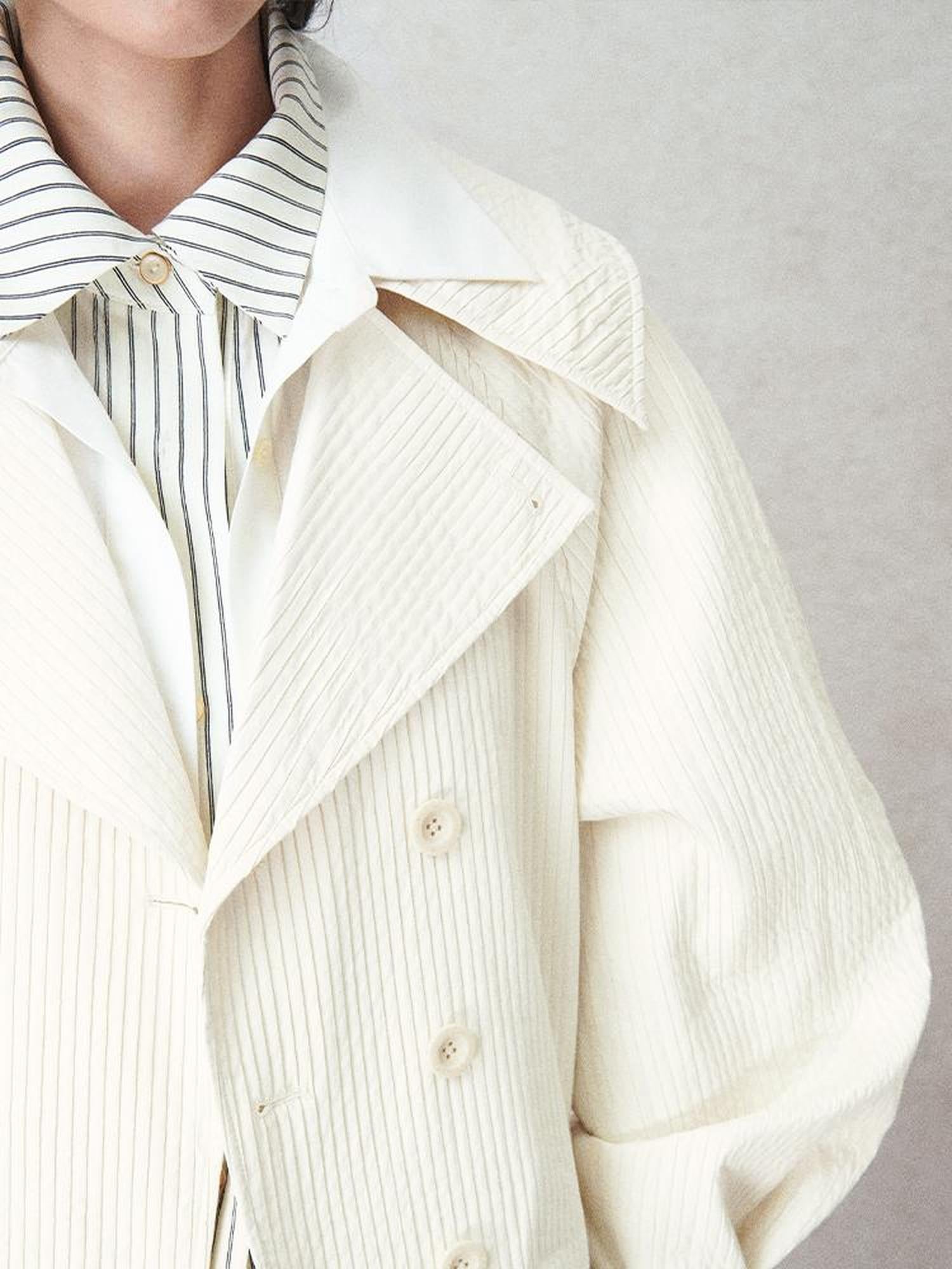 AnnoMundi Detachable Pleated Trench Coat With Asymmetric Hem